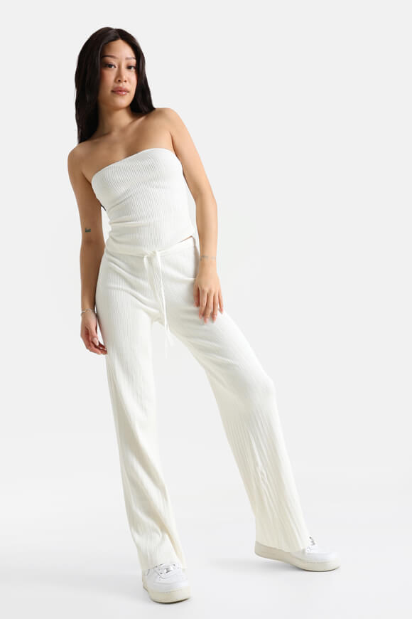 Ribbed knit pants - ecru