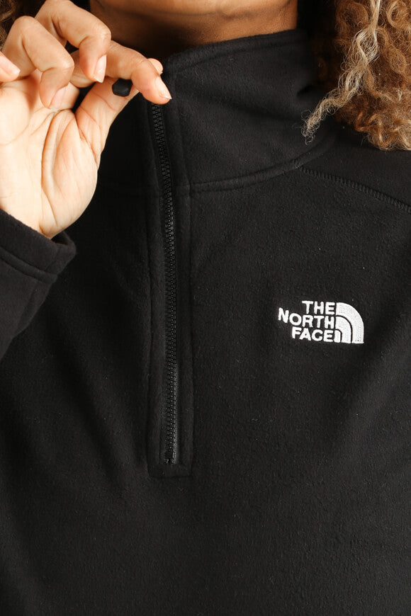 Crop Fleece Sweater - Schwarz