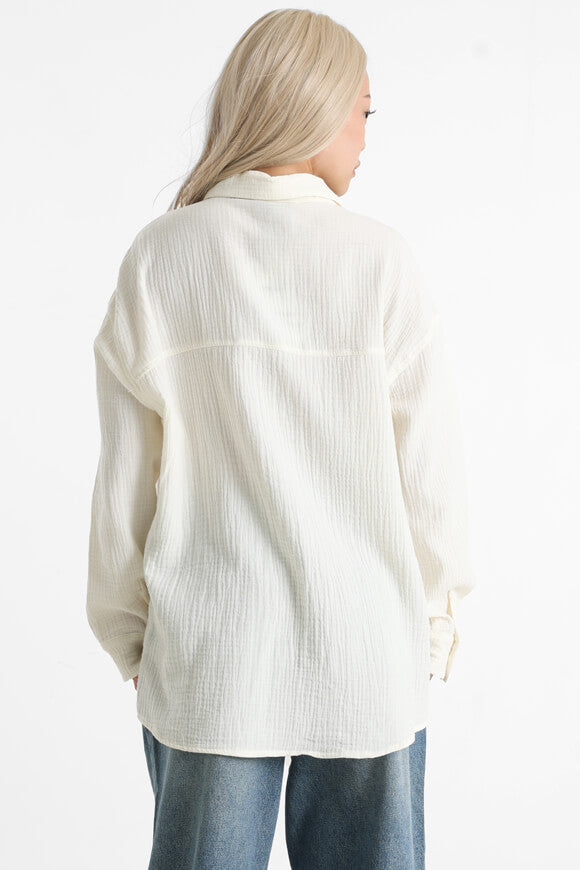 Chemise oversize en mousseline - Crème