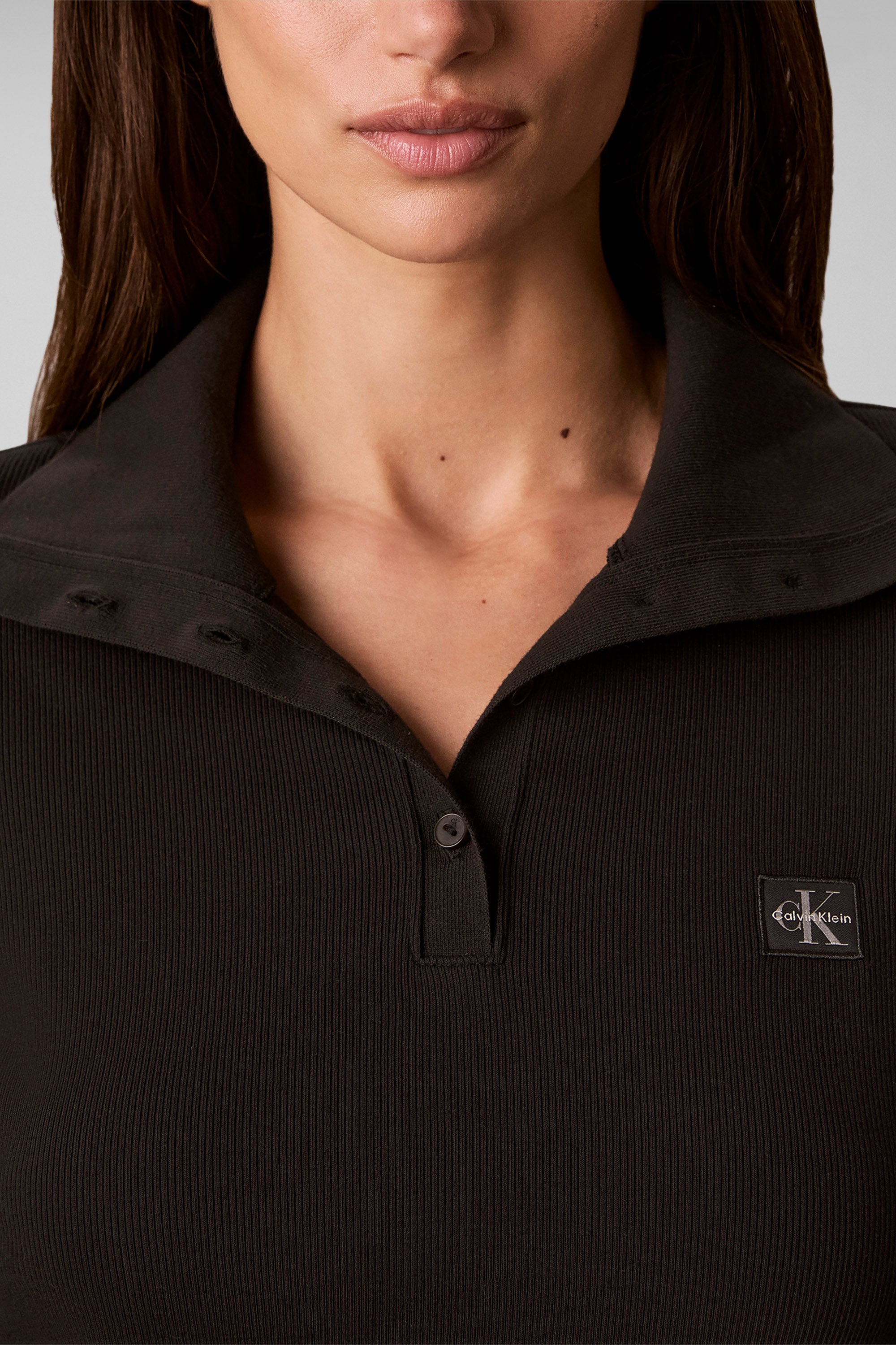Shirt côtelé manches longues - Black