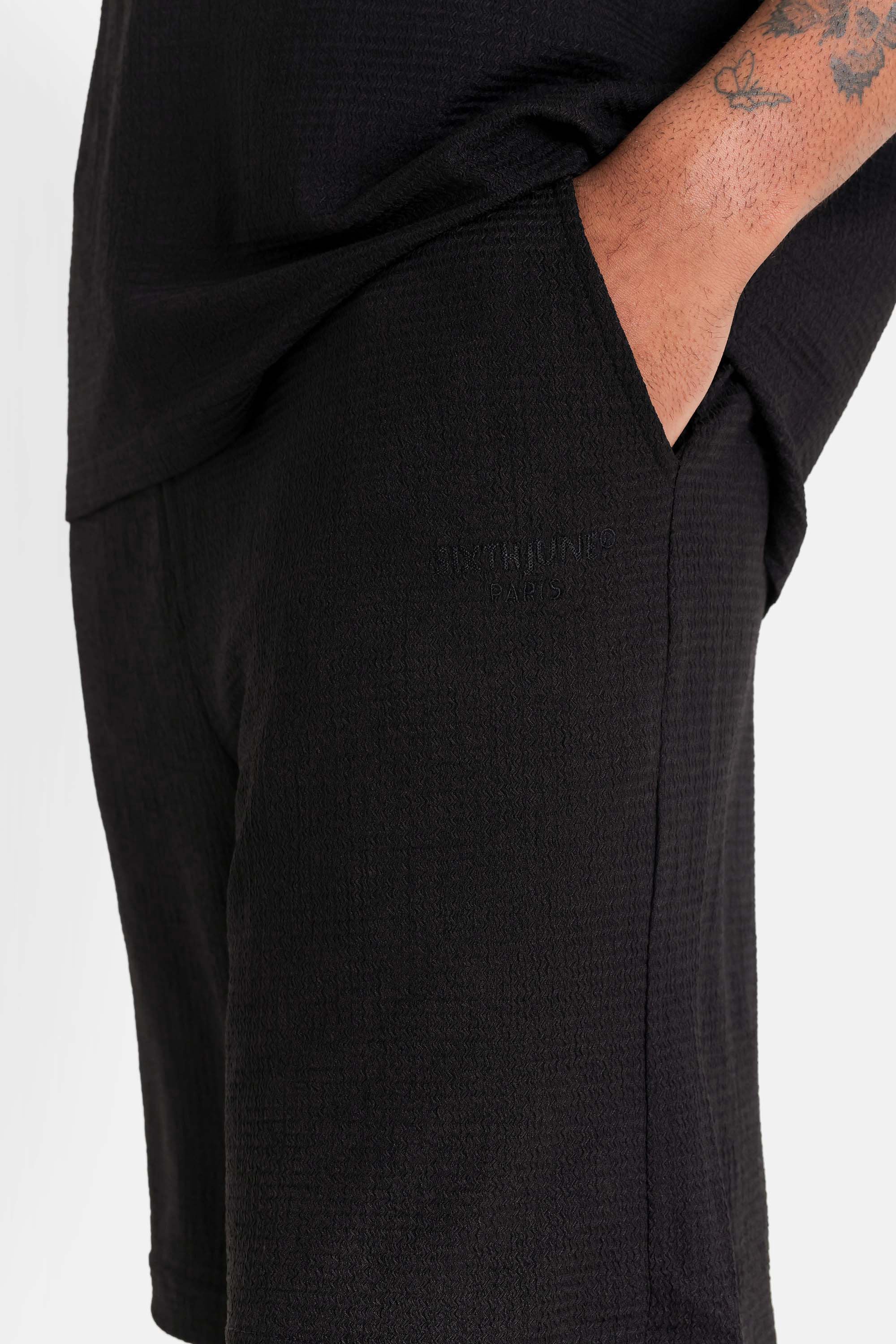 Short en tissu structuré - Black