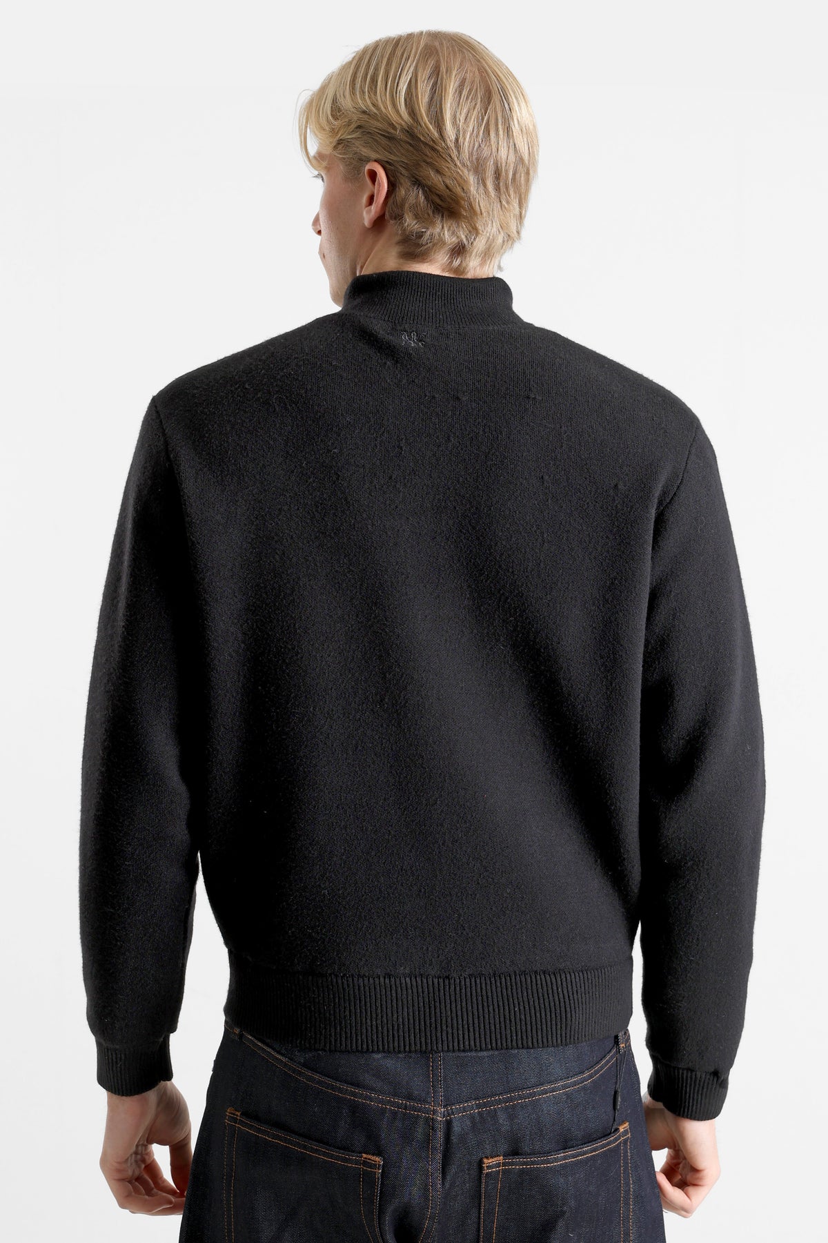 Gefütterte Strickjacke - Schwarz