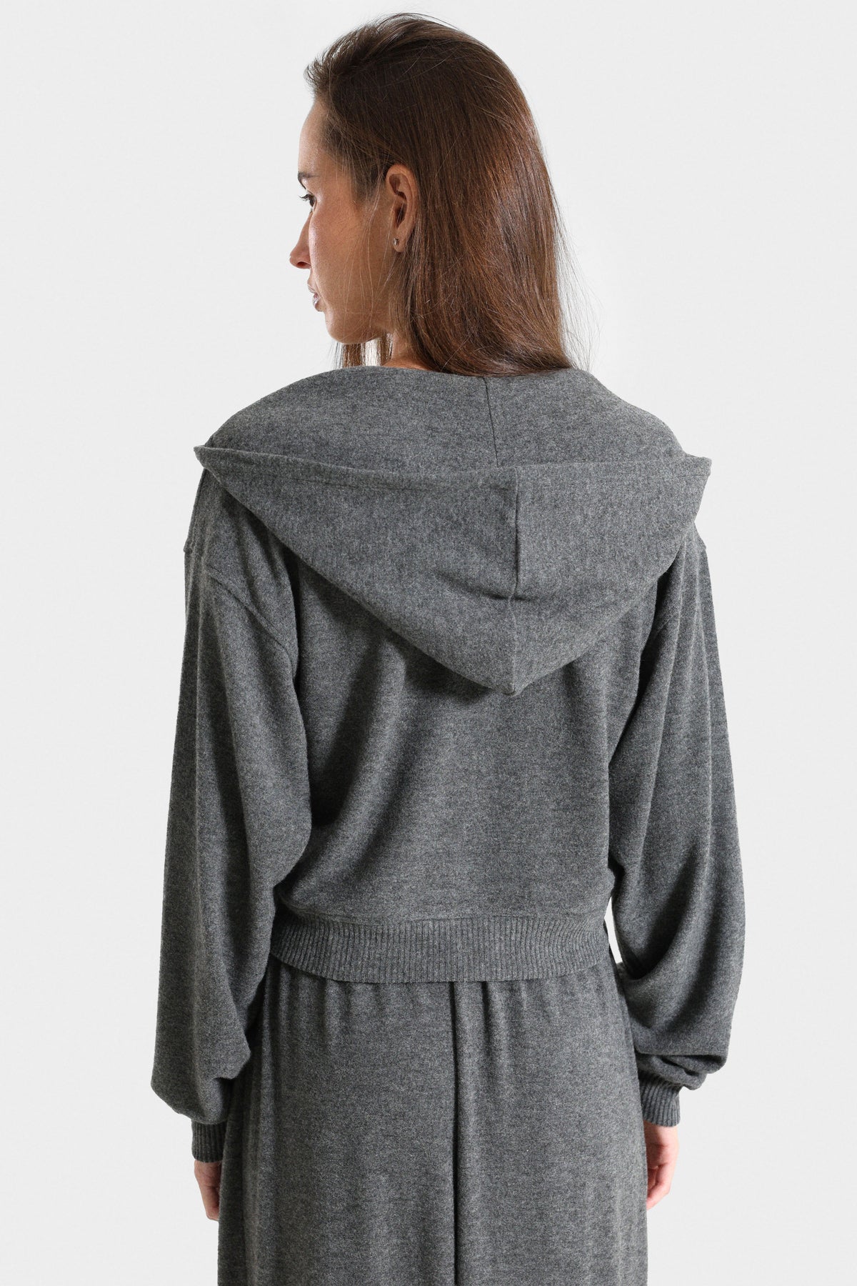 ONLAVELINE Crop Strickjacke - Dark Grey Melange