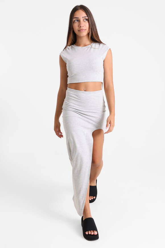 Crop T-Shirt - Grau meliert