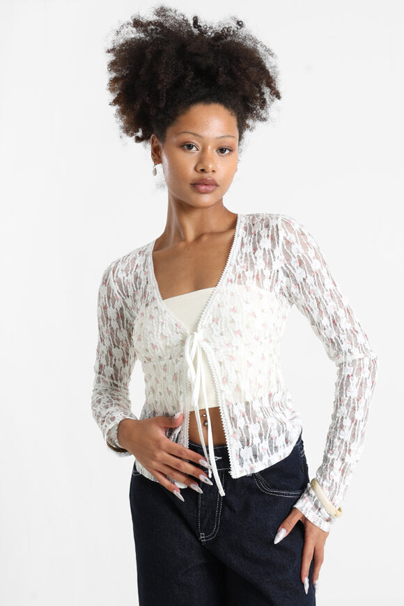 Lace crop blouse - Offwhite