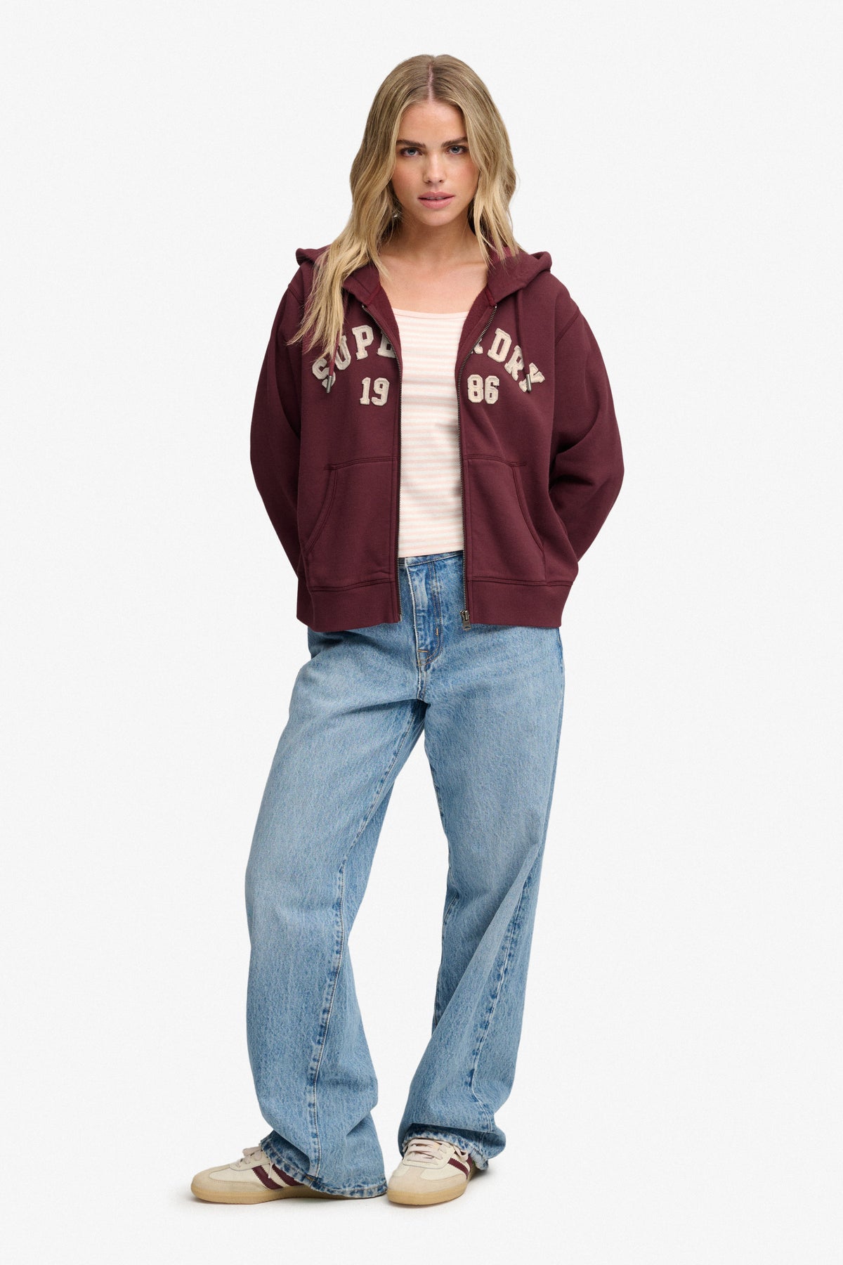 Kapuzensweatjacke - Port Red