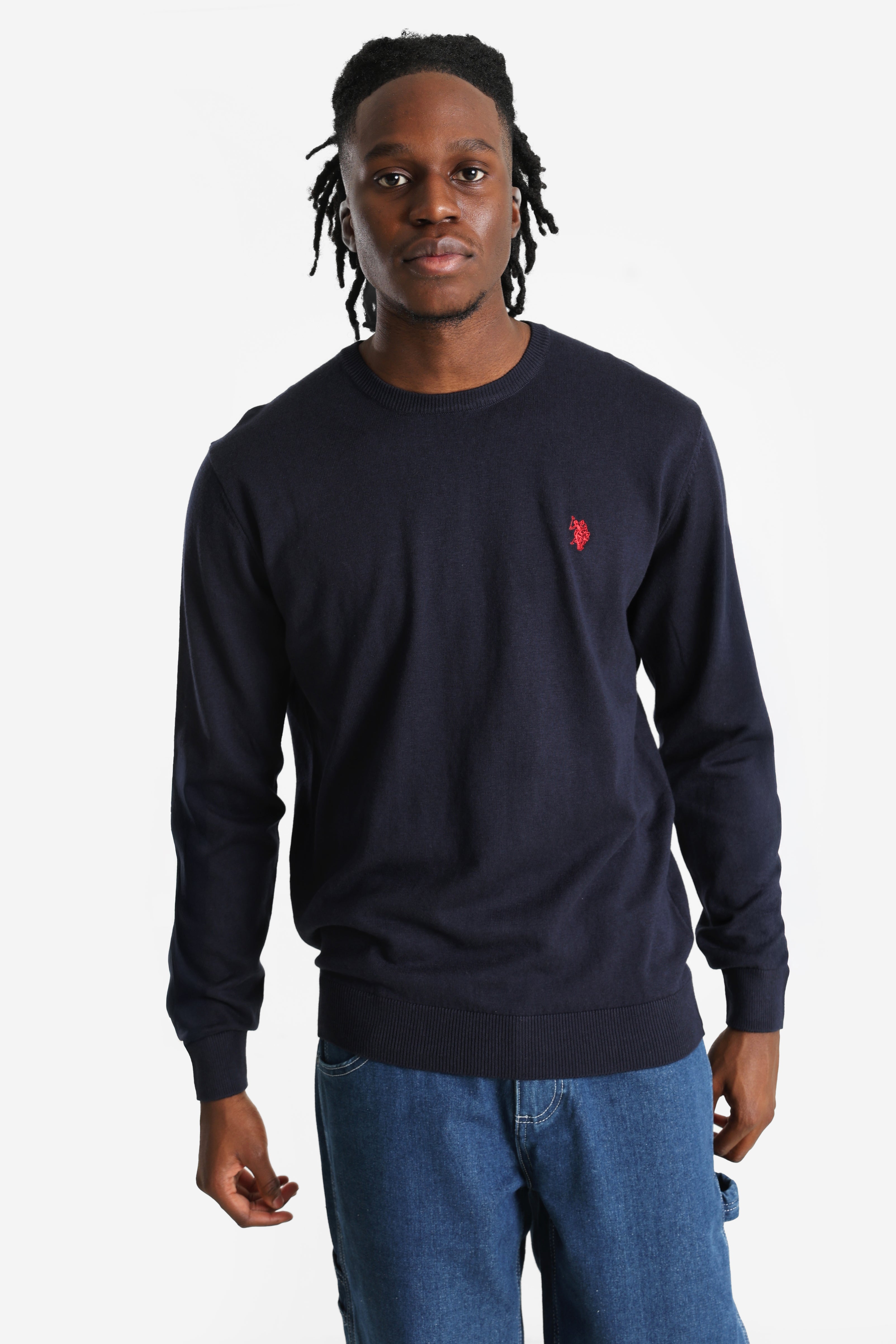 Leon pull en tricot fin - Navy