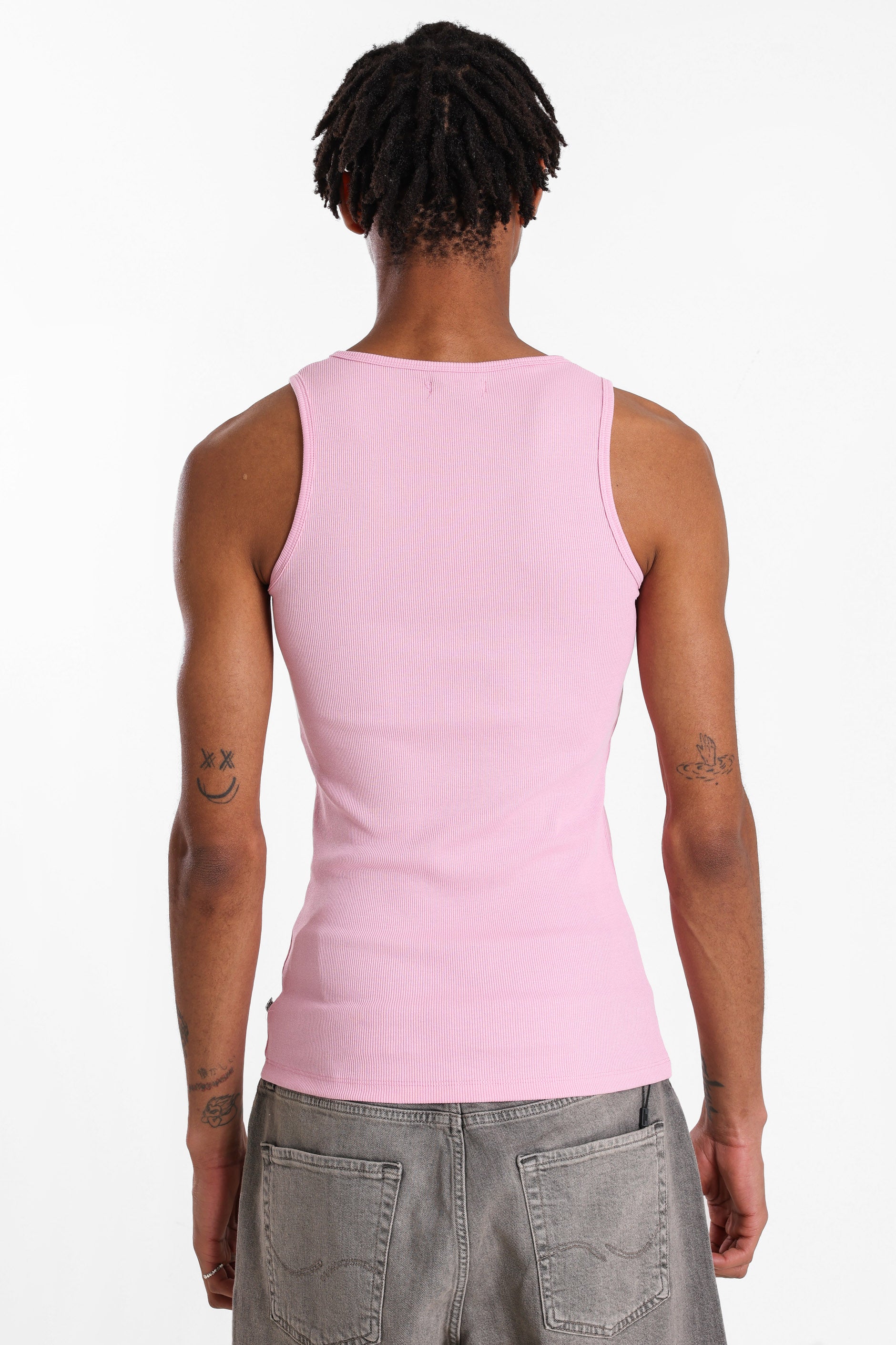 Geripptes Tanktop - Flamingo