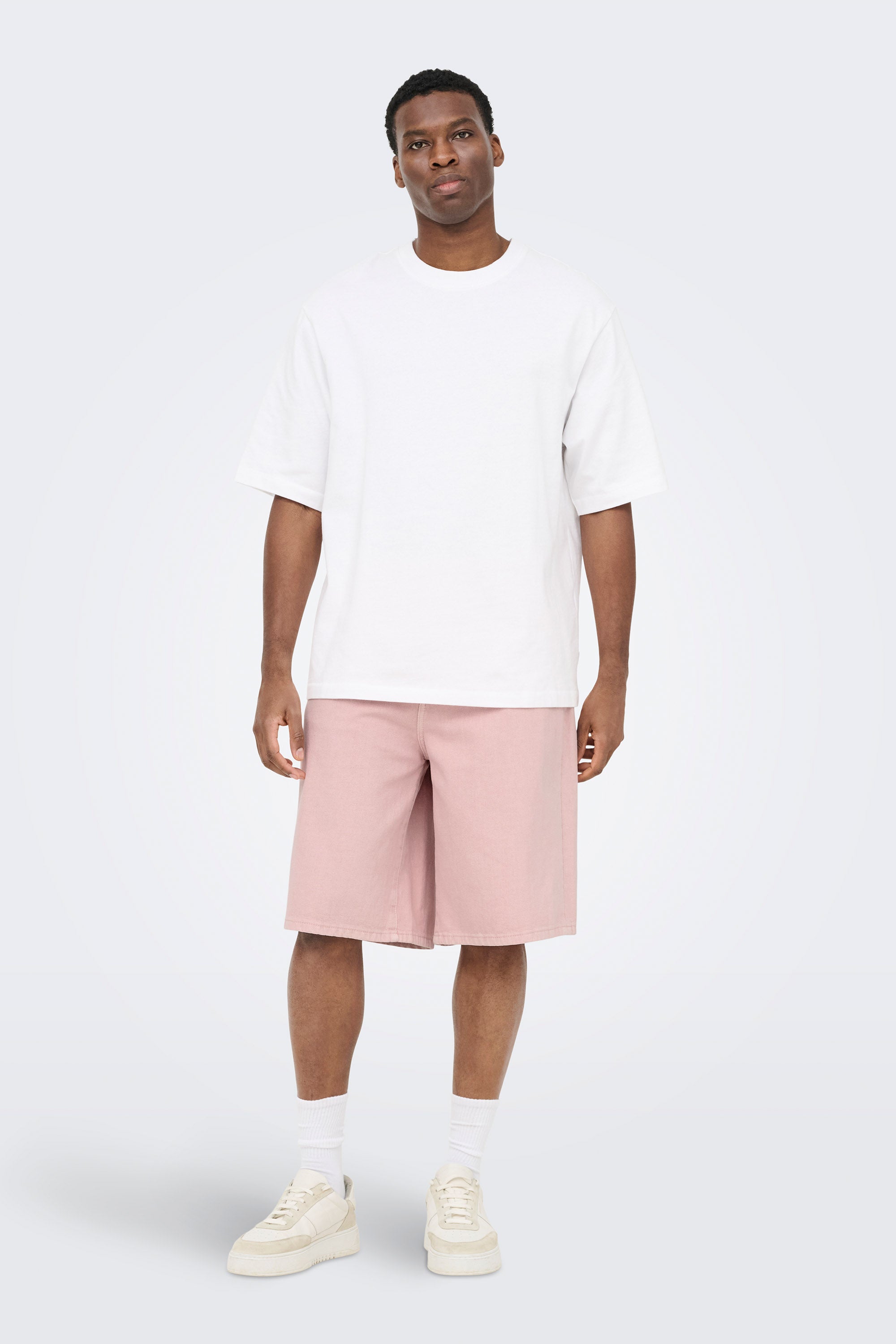 ONSCARL denim bermuda shorts - Veiled Pink