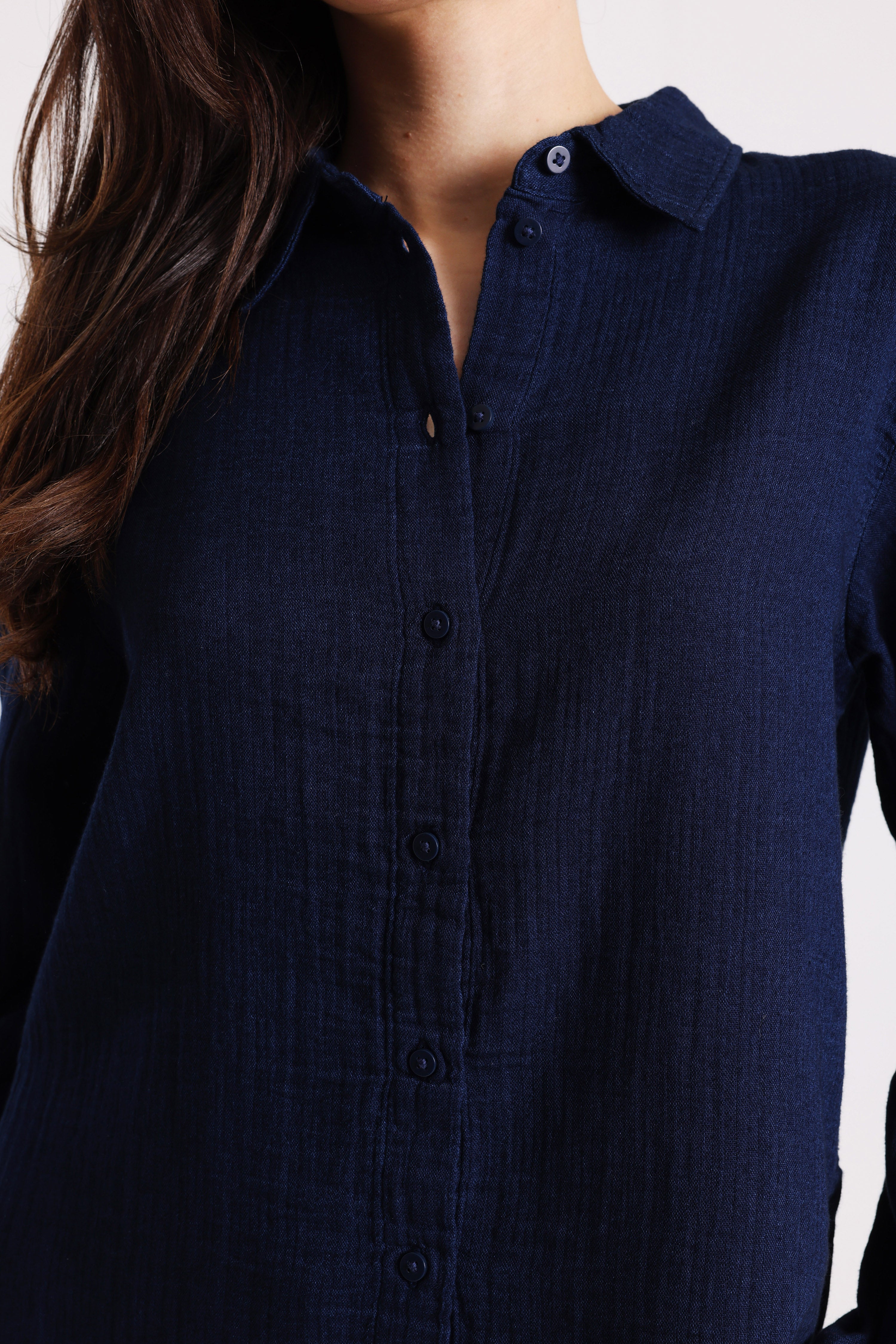 Camicia ONLLEONI in seersucker - Vintage Indigo