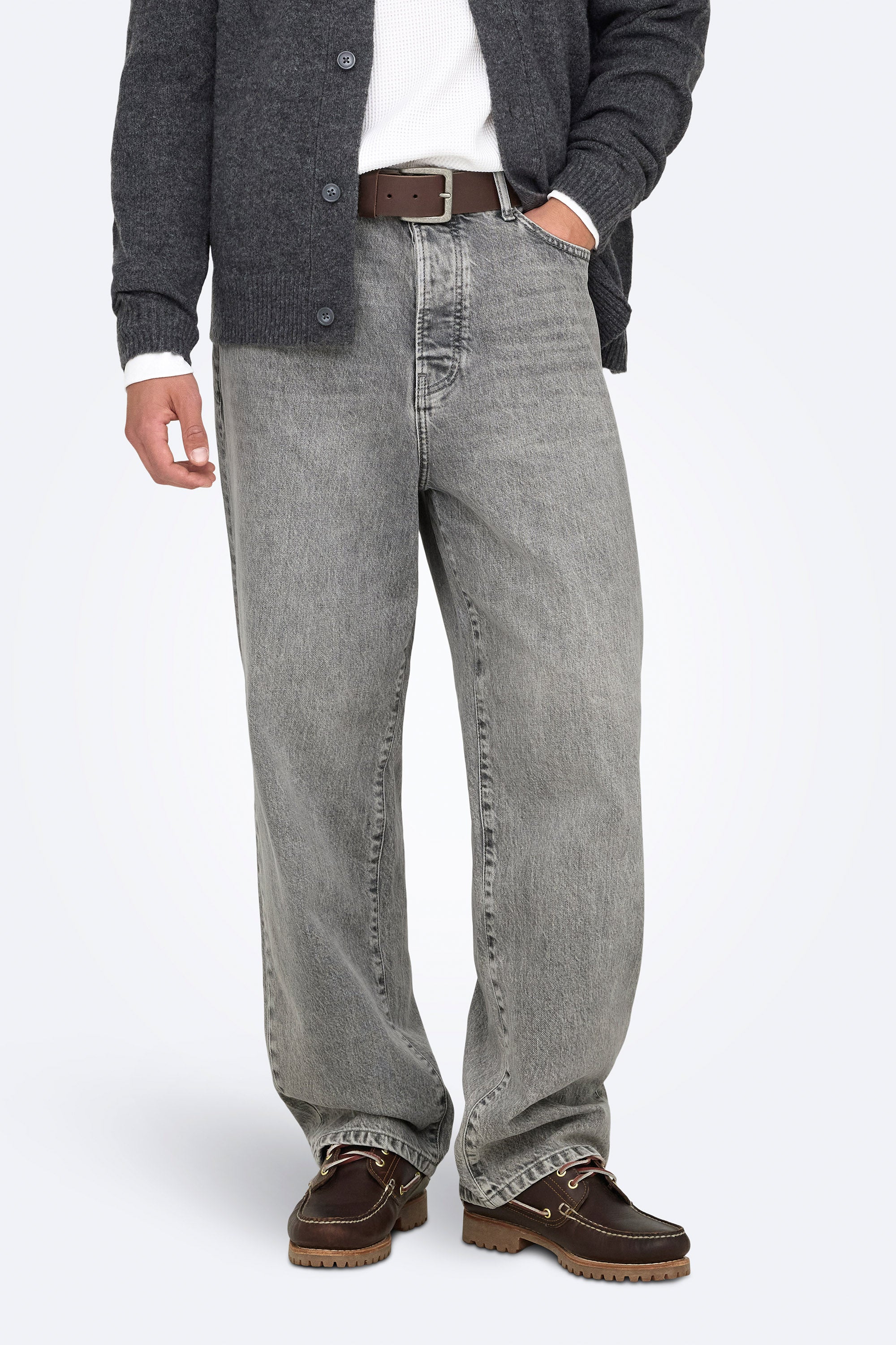 ONSFADE loose fit jeans L32 - Medium Grey Denim