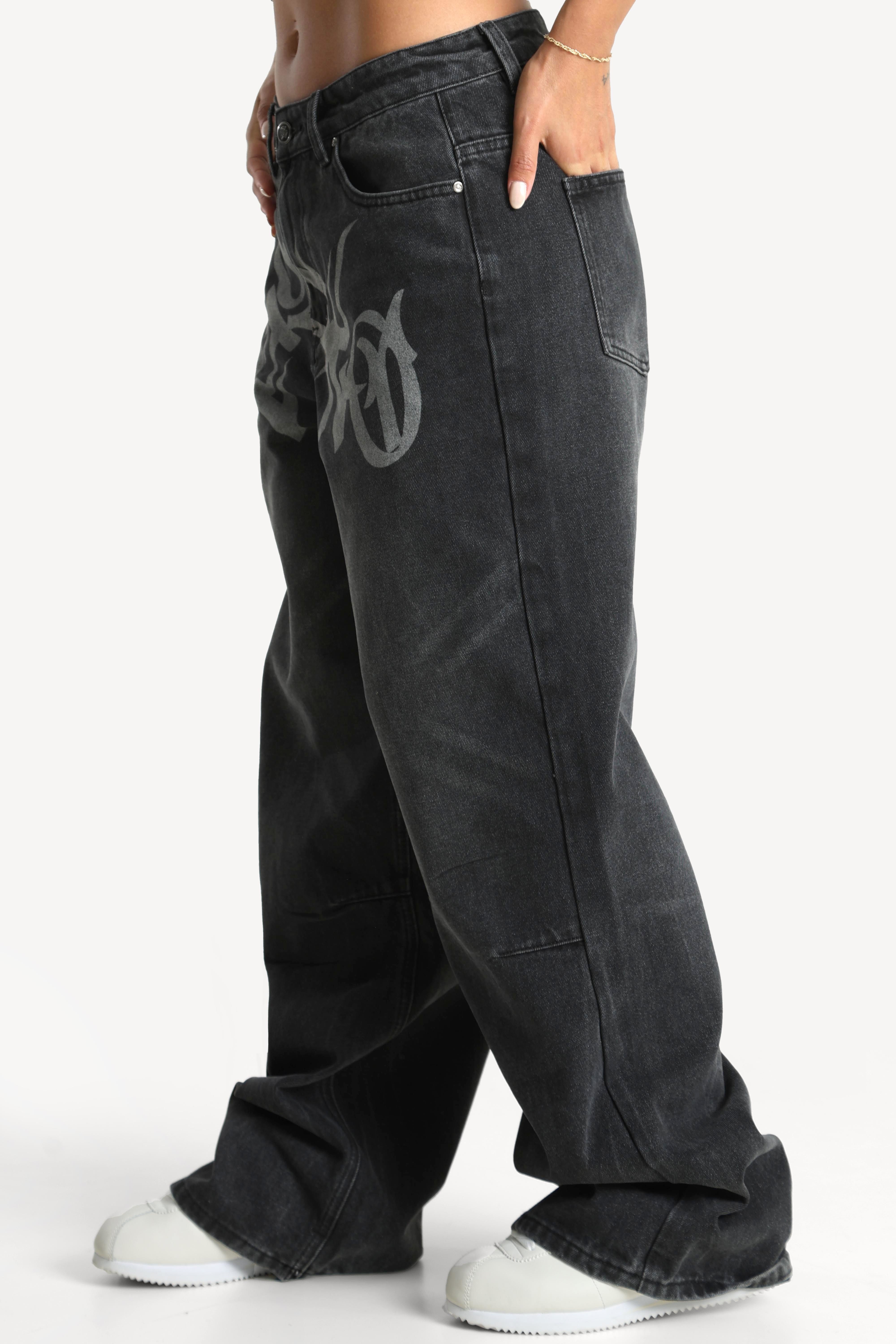 Baggy Jeans - Schwarz Denim