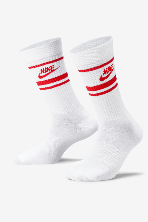 Dreierpack Socken - Weiss + Universitätsrot