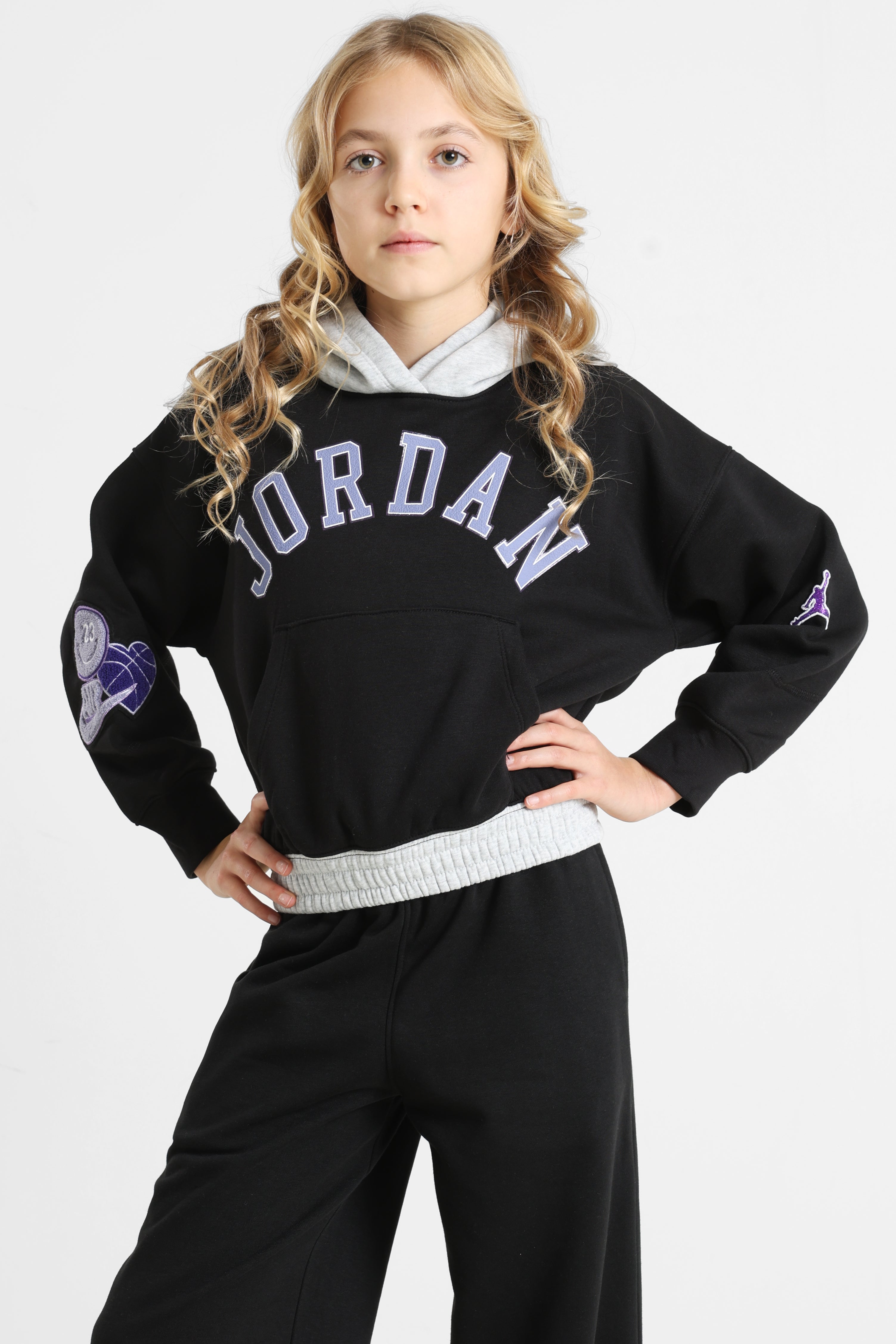 Air Kapuzensweatshirt - Black + Light Grey Heather