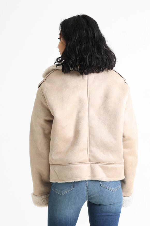 Veste en shearling Ylva - Safari + Pumice Stone
