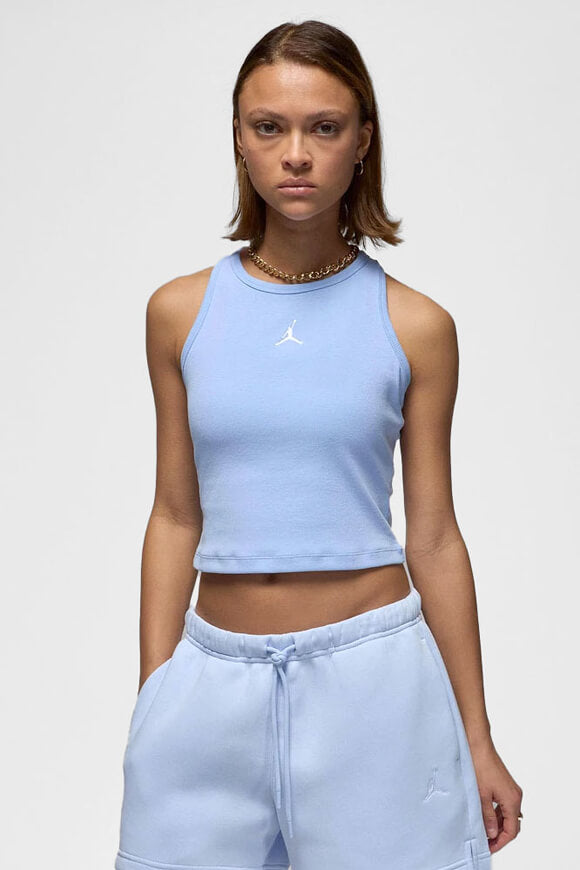 Ribbed crop tank top - aluminum