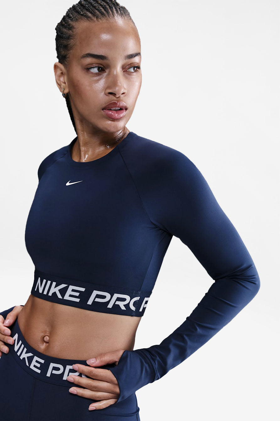 Crop Langarmshirt - Midnight Navy