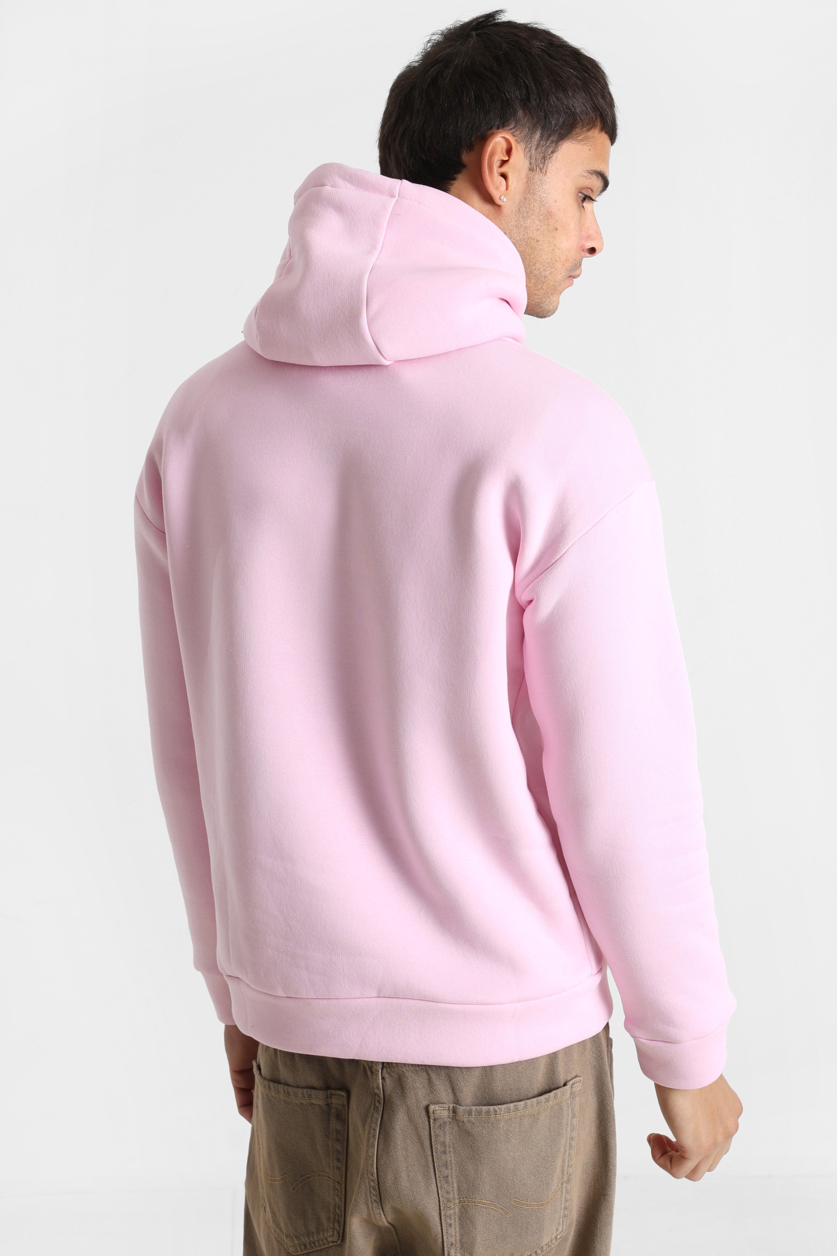 Heart Kapuzensweatshirt - Pink + White