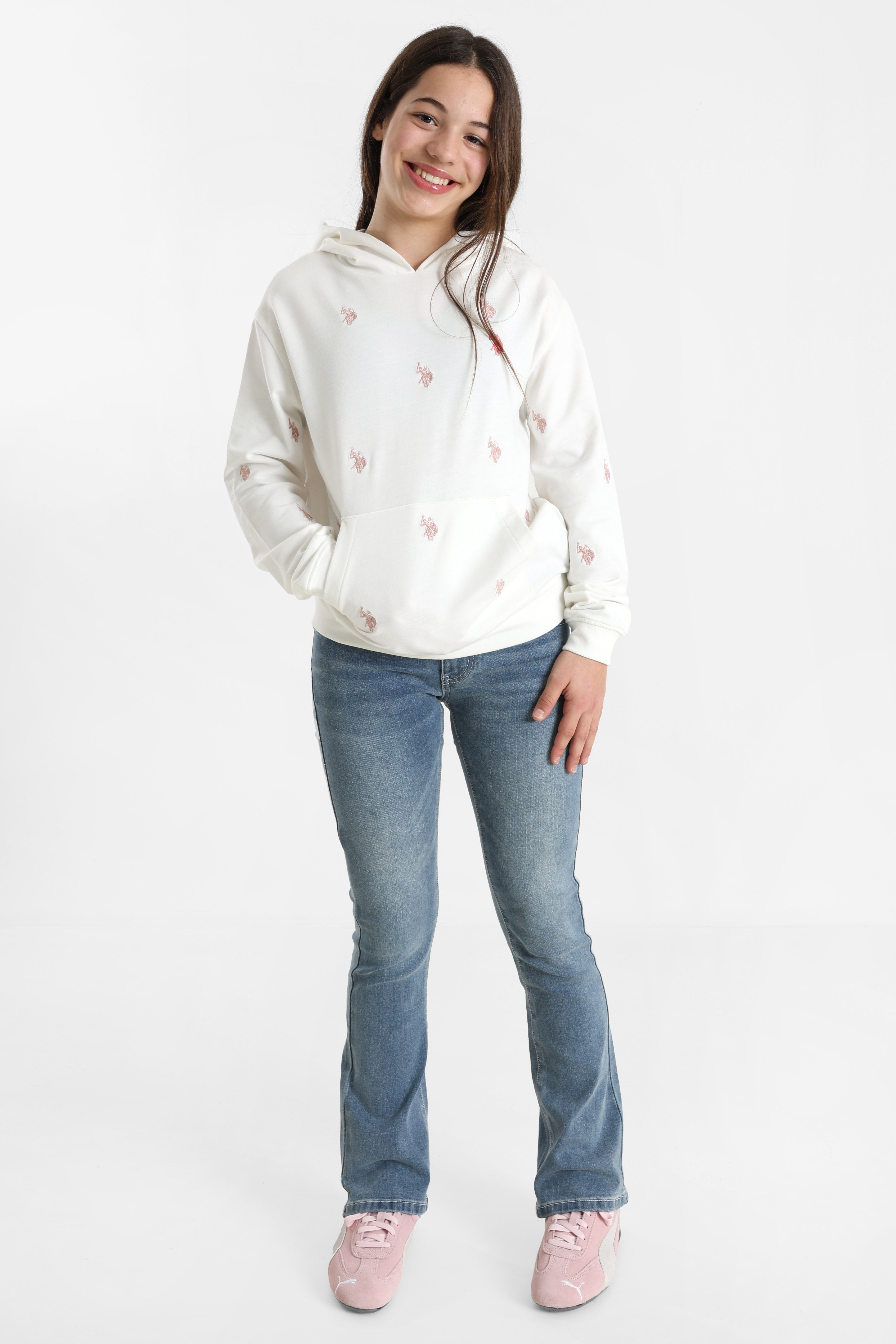 Felpa con cappuccio Oliv - Offwhite