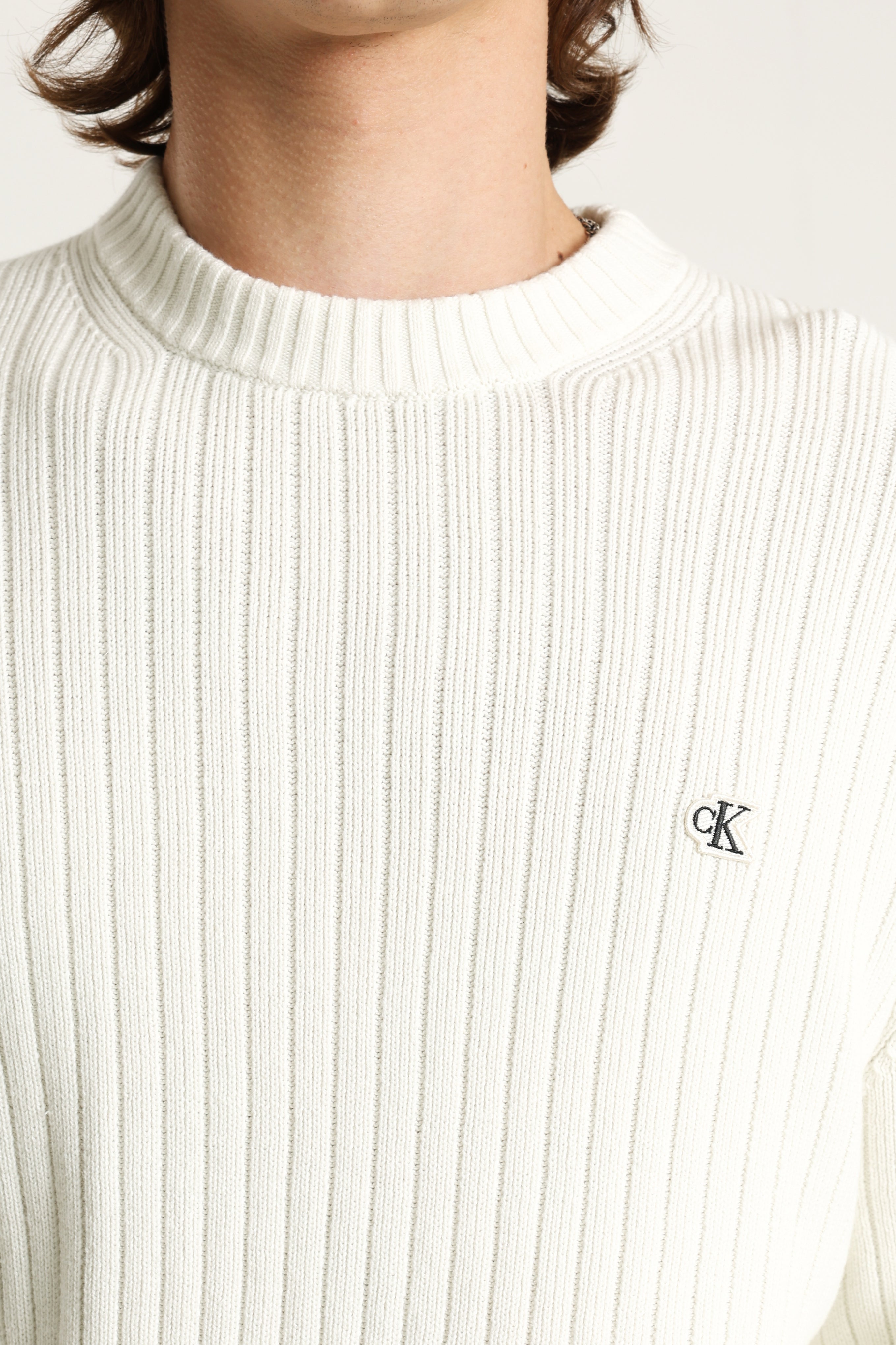Gerippter Strickpullover - Tofu