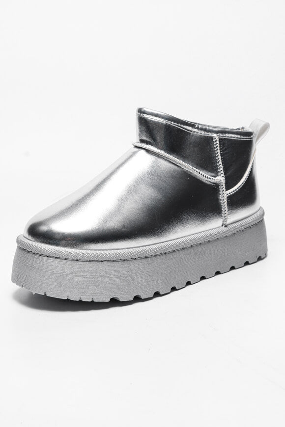 Metallic Plateau Stiefelette - Silver