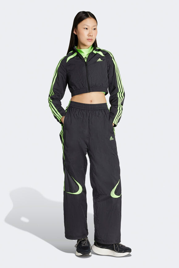 Veste d'entraînement Teamgeist Crop - Black + Signal Green