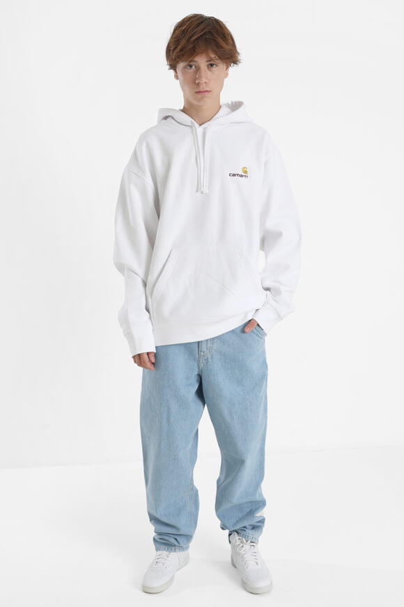 Sweat à capuche oversize American Script - Blanc