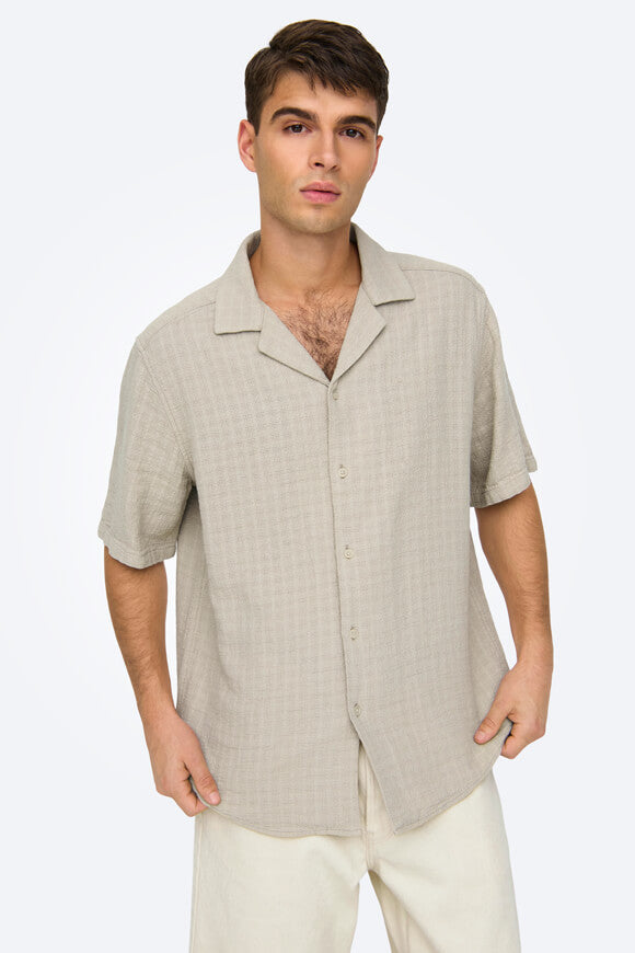 ONSLATHAM linen shirt - Silver Lining