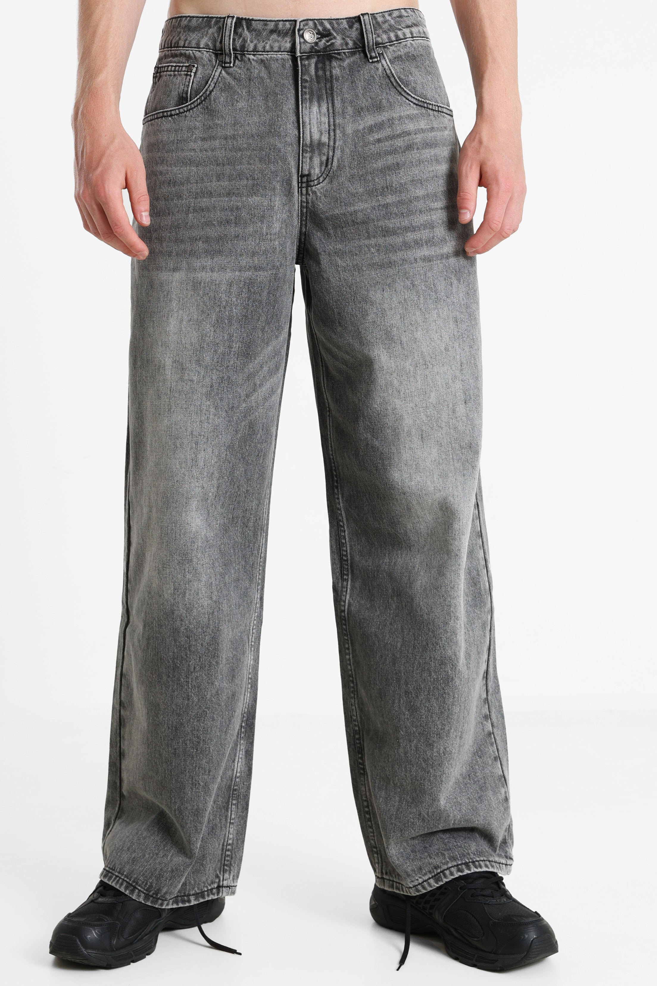 Baggy Fit Jeans - Grau
