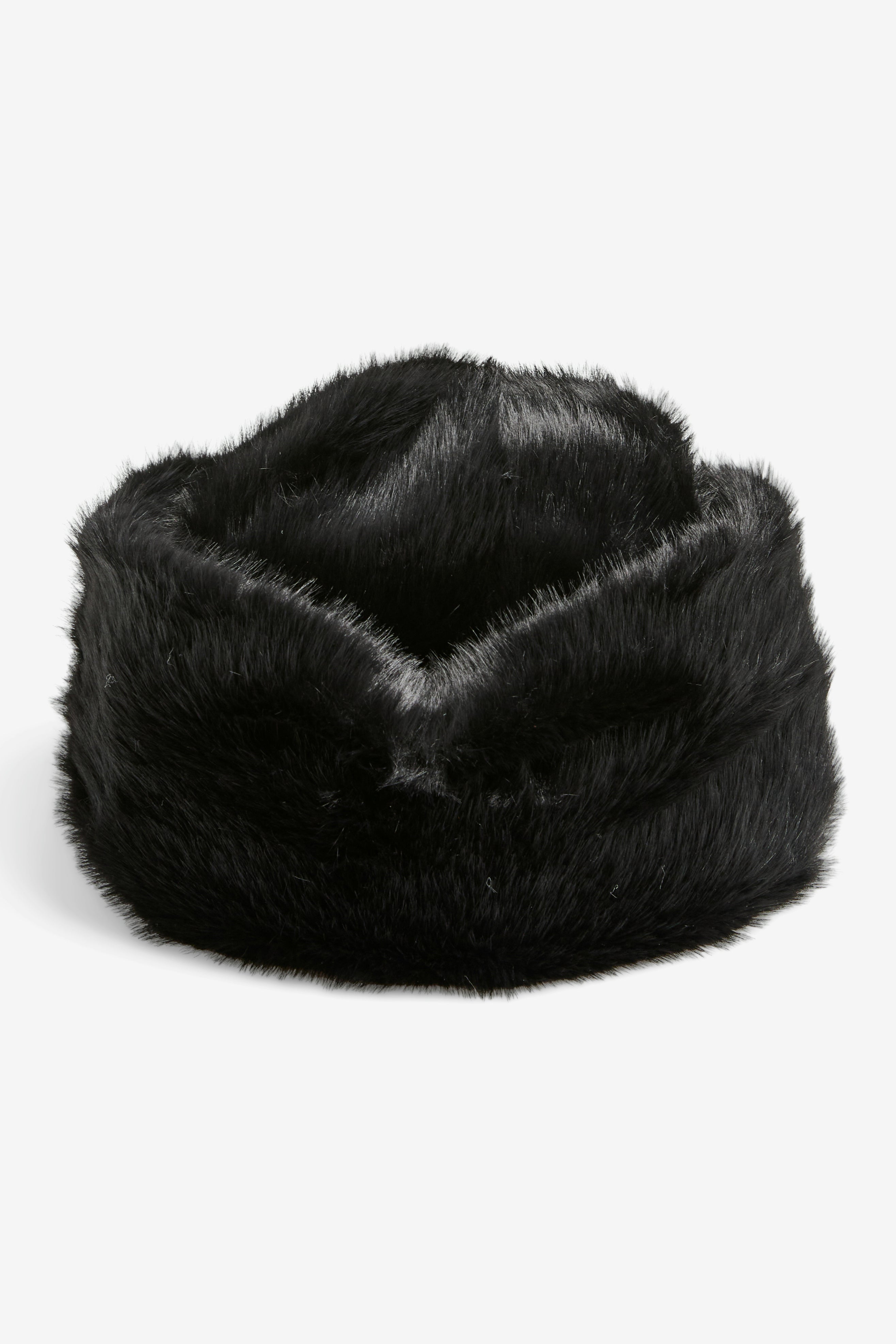 PCJUTLANDIA Chapeau en fausse fourrure - Black