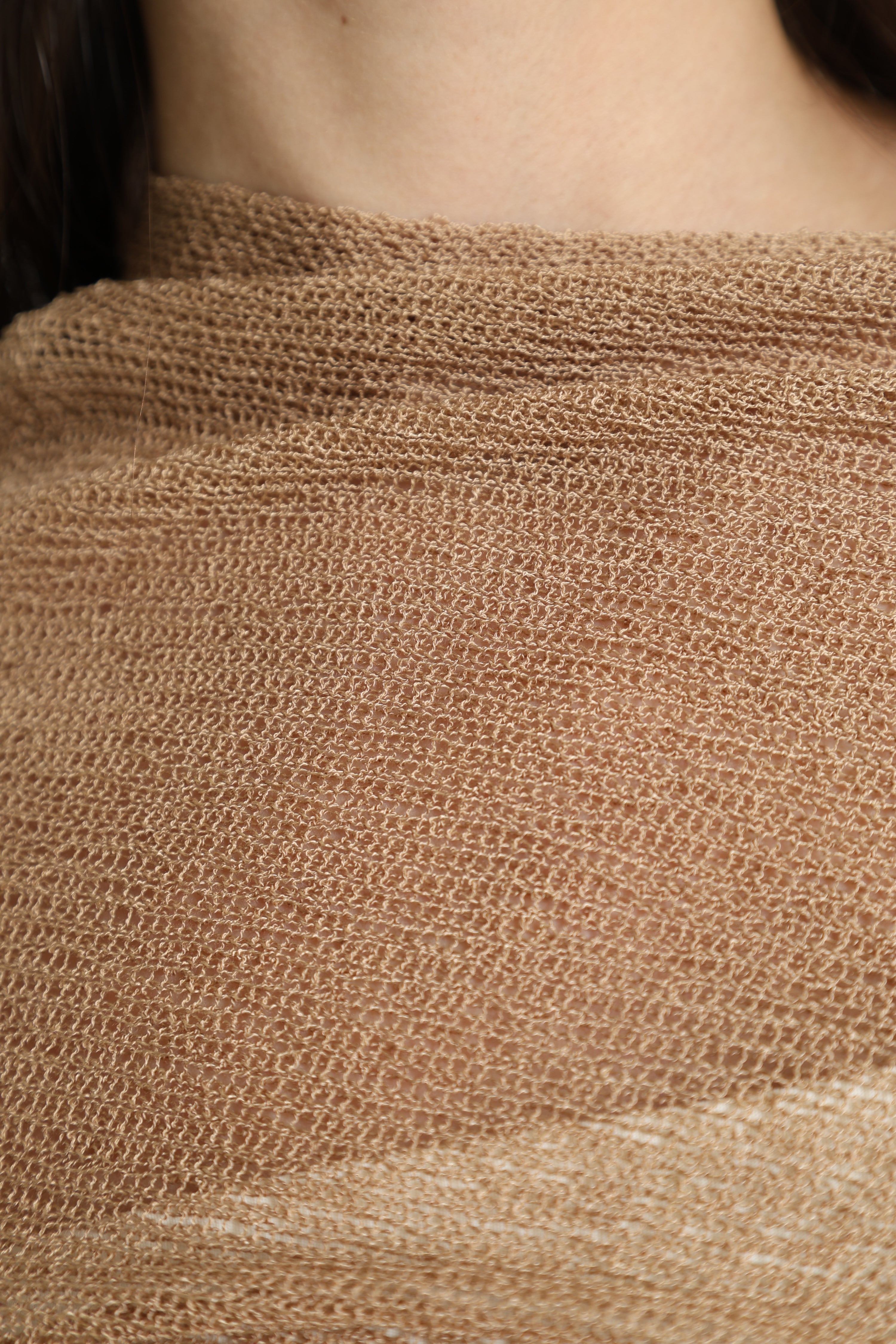 Feinstrickponcho - Light Brown