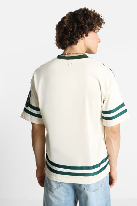 Oversize T-Shirt - Light Beige + Dark Green