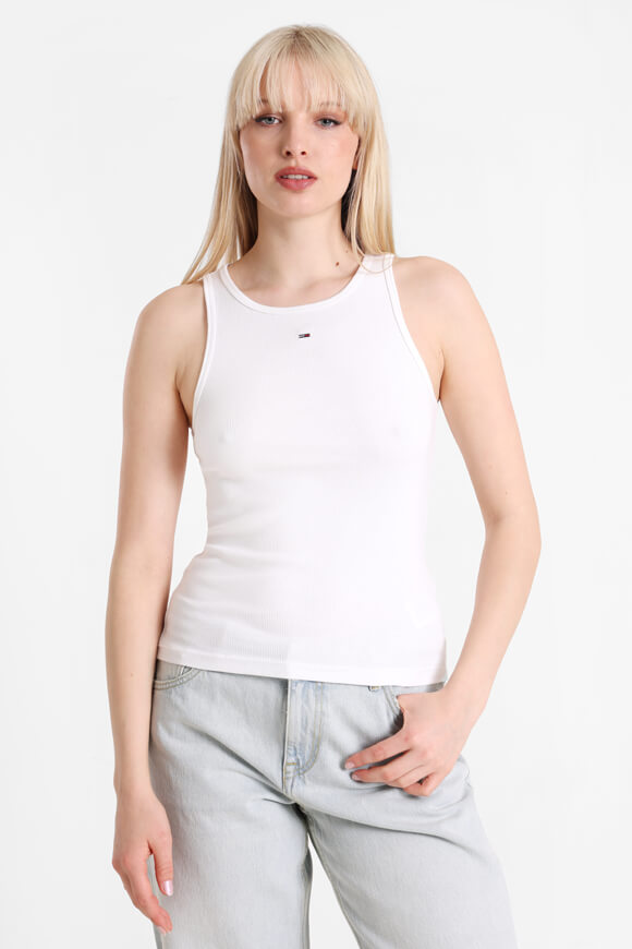 Geripptes Tanktop - White