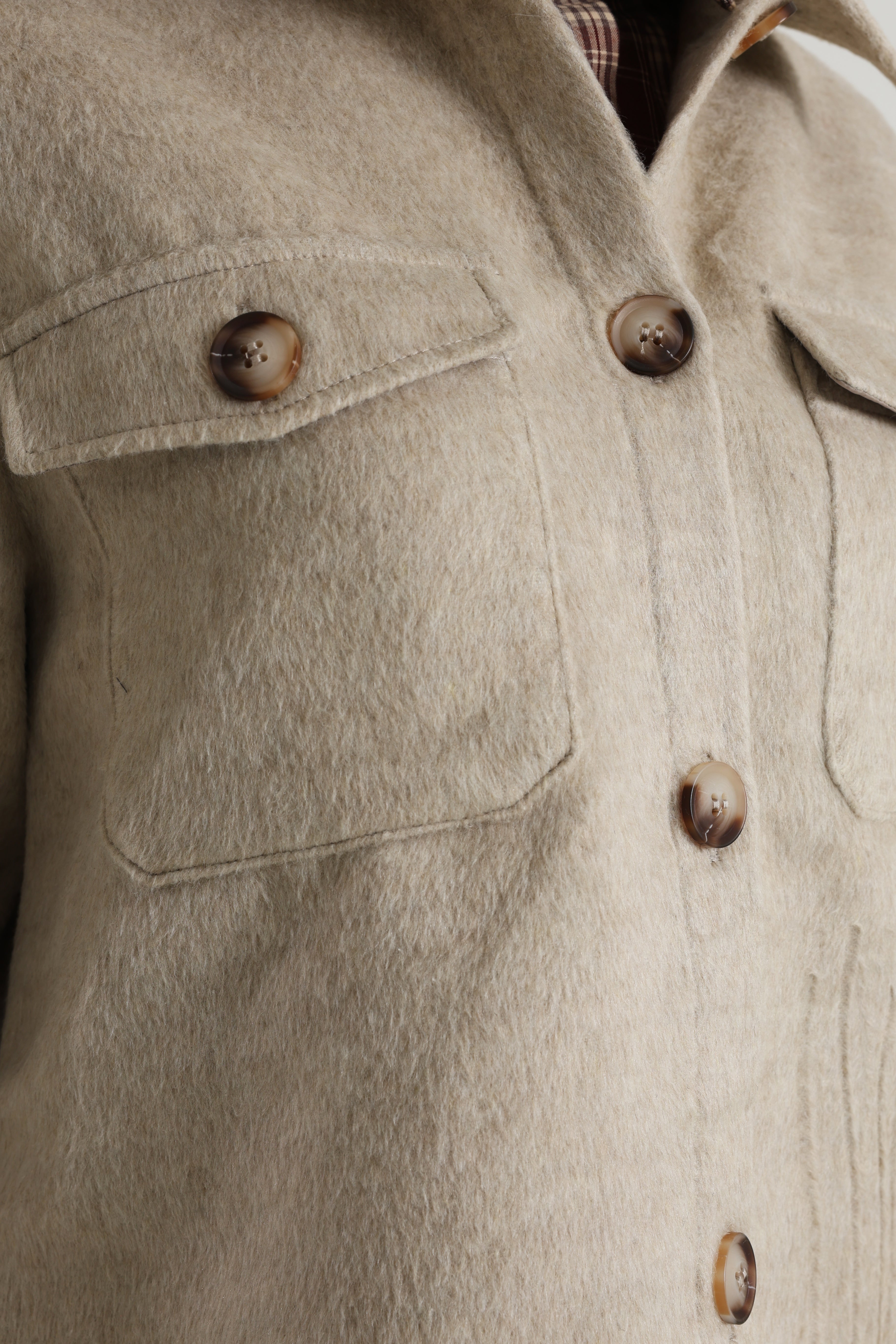 PCSAGA overshirt - Greige Melange