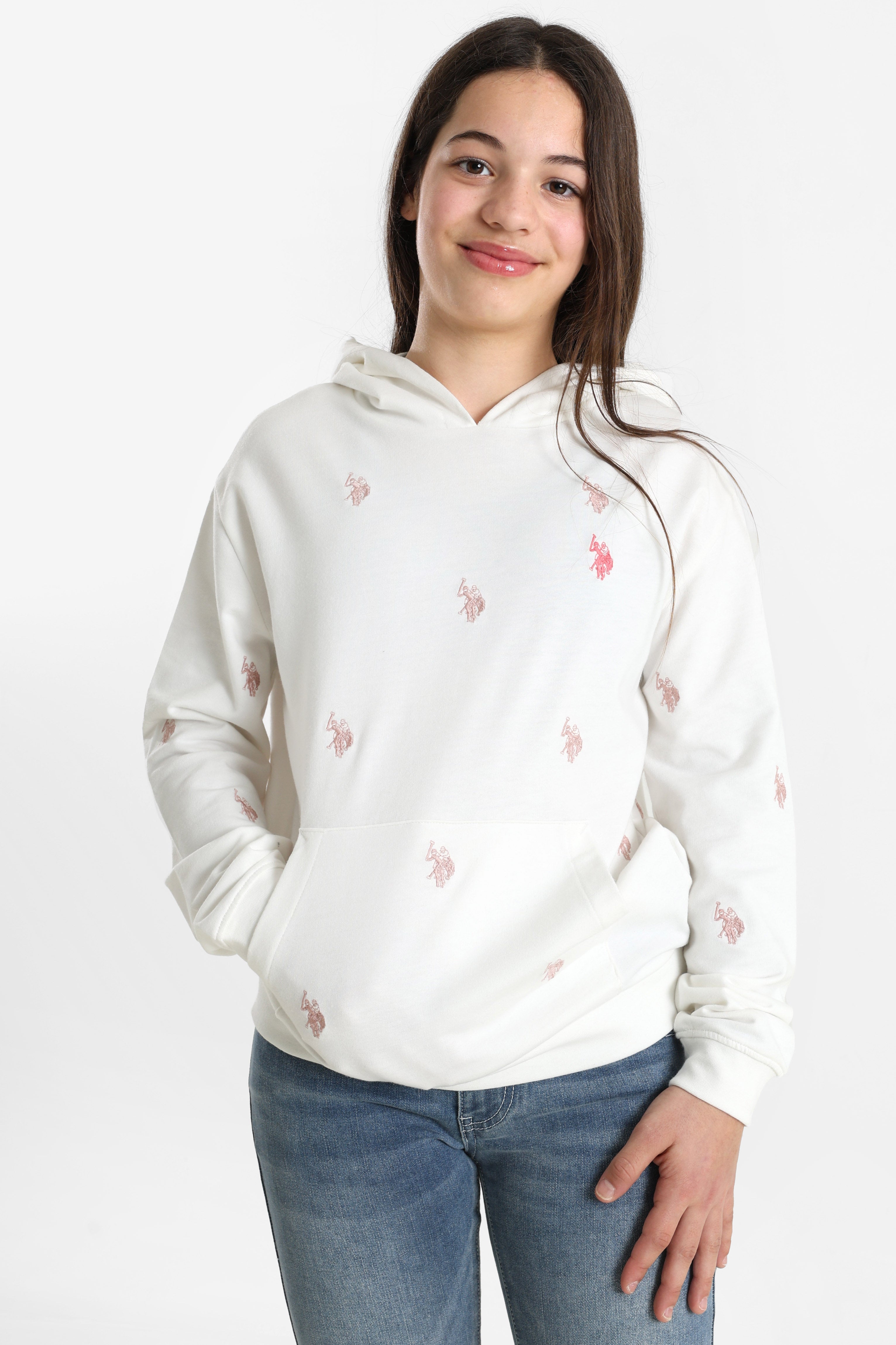 Felpa con cappuccio Oliv - Offwhite