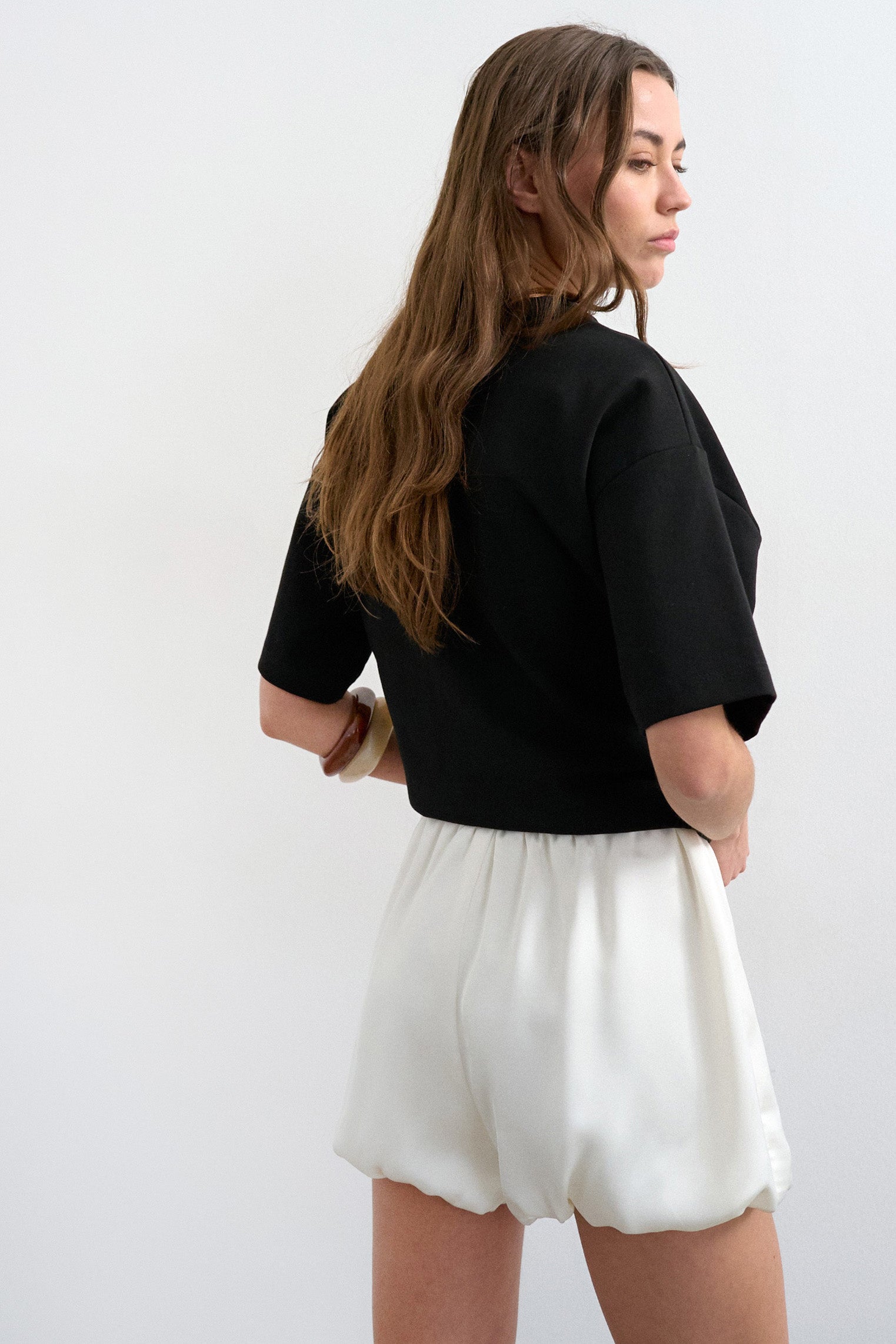 TSCASSO Satin-Ballonshorts - Pearled Ivory