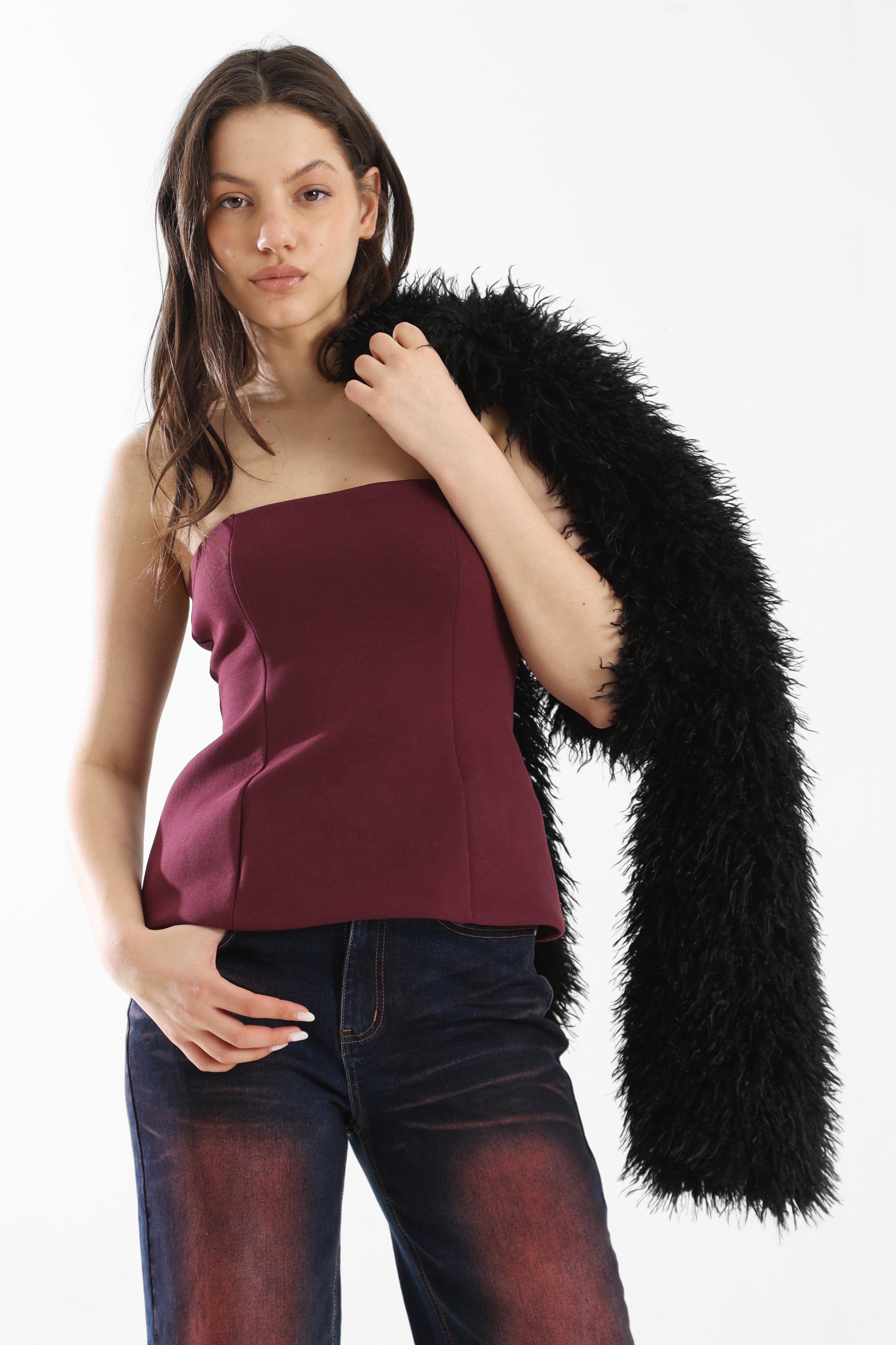 Bandeau Crop Top - Bordeaux