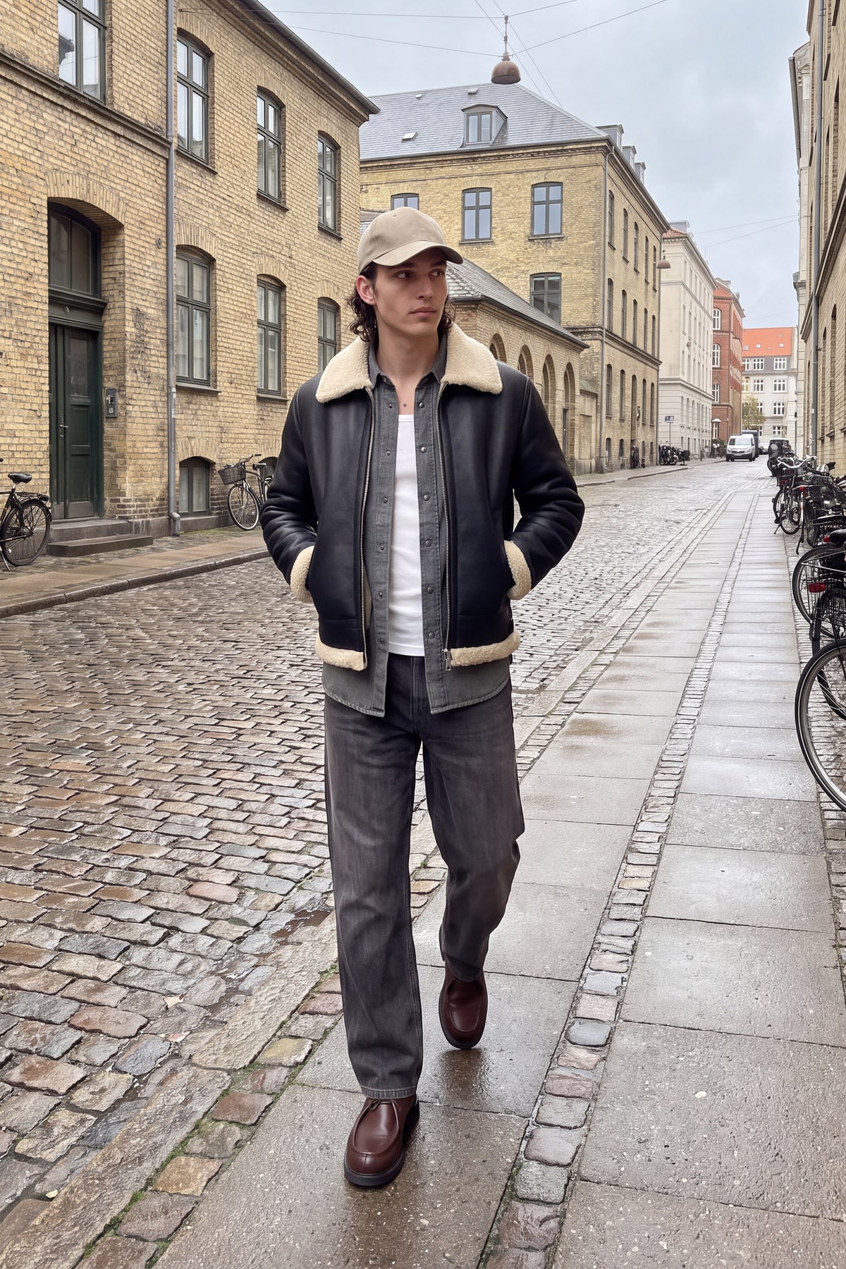 JORNORREBRO shearling jacket - Black