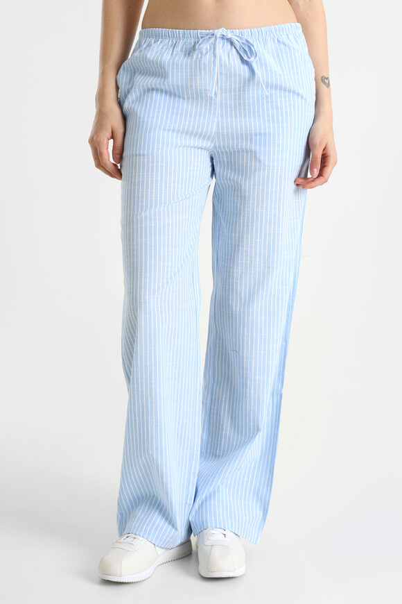 Stoffhose - Hellblau + Weiss