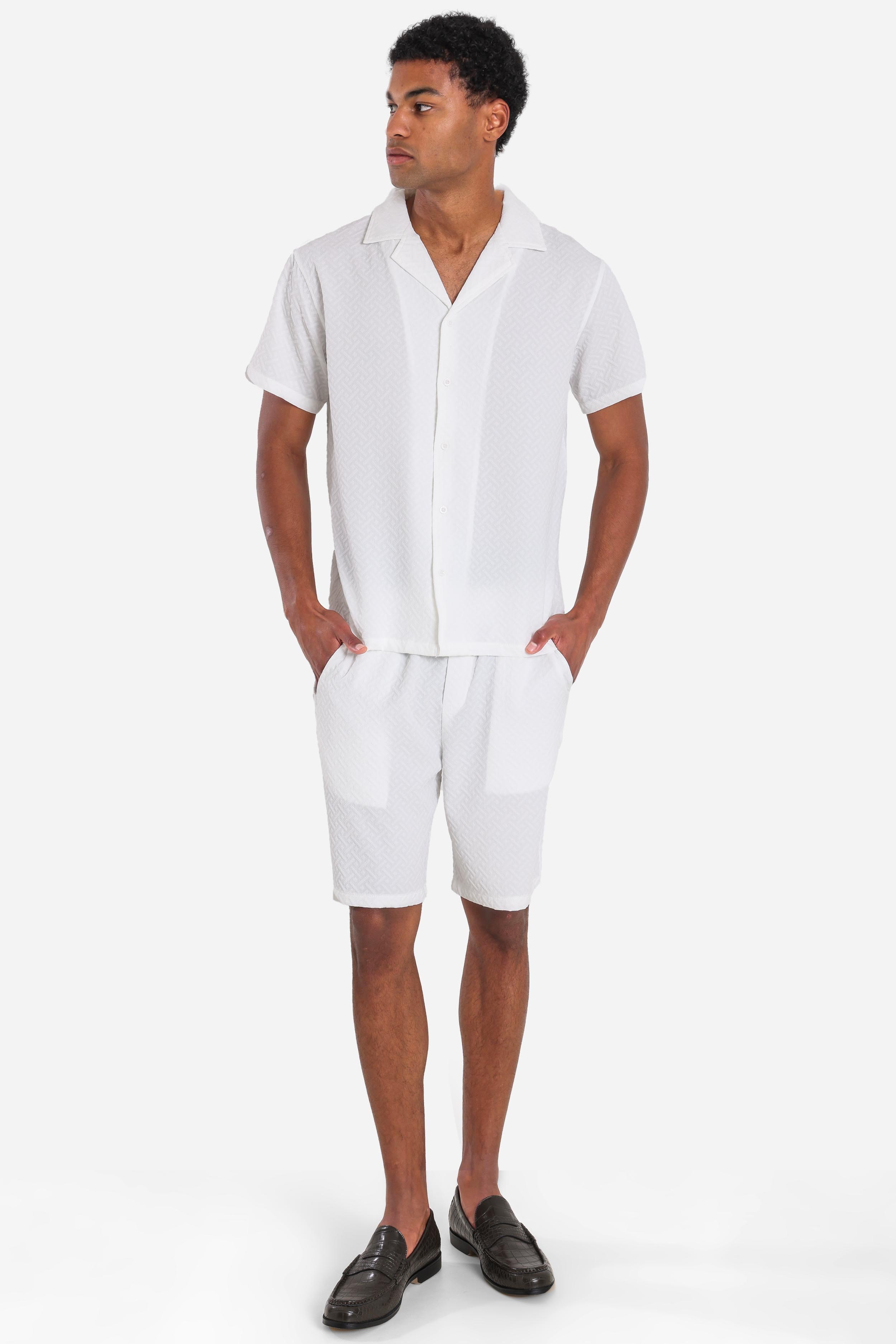 Camicia in tessuto strutturato - Offwhite