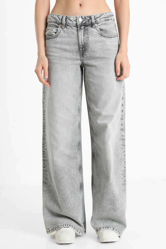 Wide Leg Jeans - Grey
