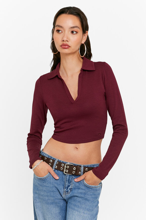 Crop long sleeve shirt - Bordeaux