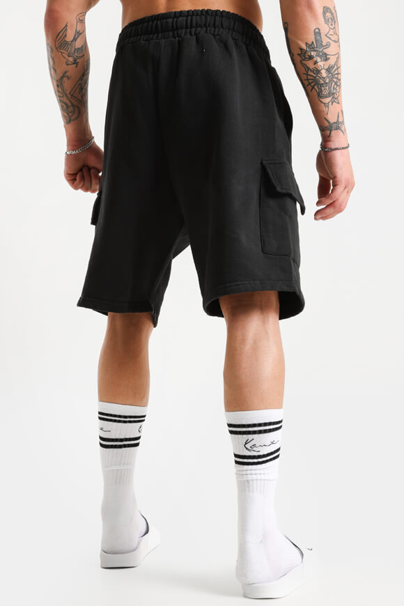 Cargo Sweatshorts - Gewaschen Schwarz