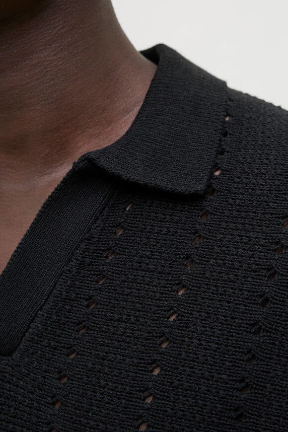 JORPAROS polo en tricot - Black