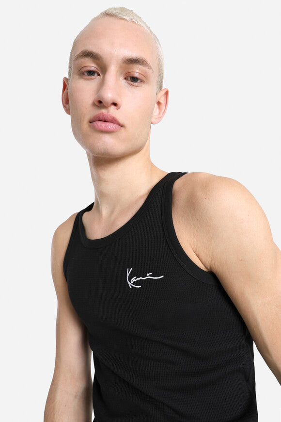 Tanktop mit Waffelstruktur - Black