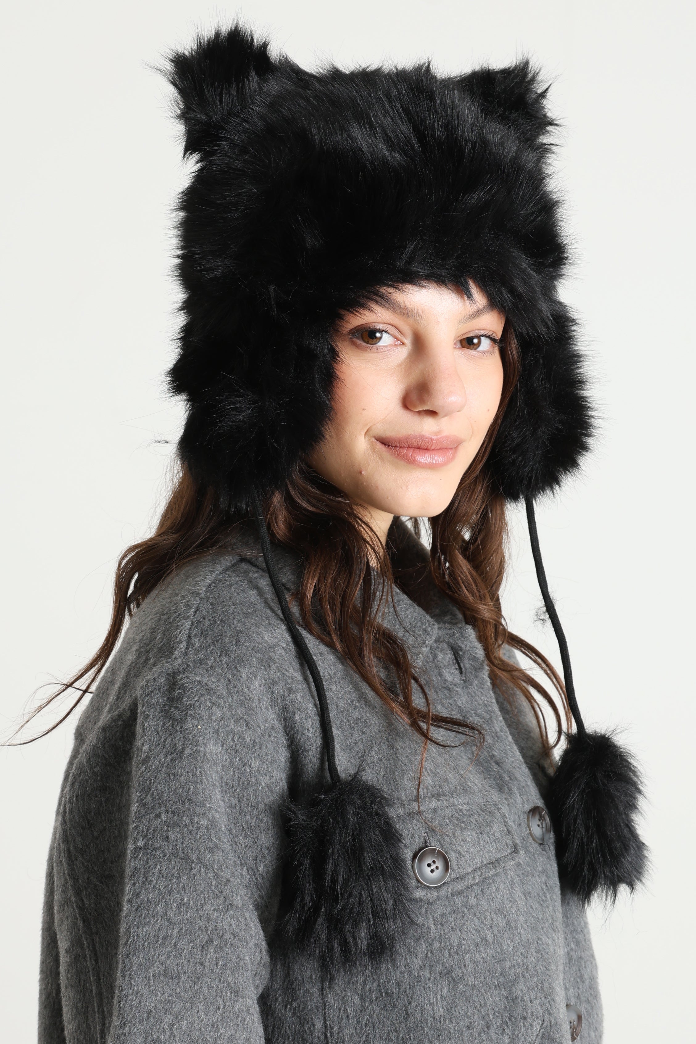 Chapka en fourrure synthétique - Black