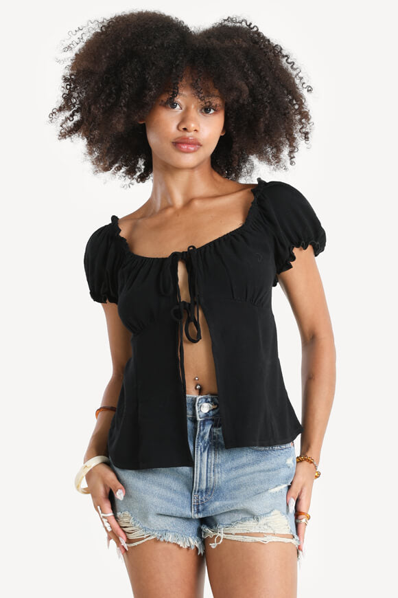 Blouse à crochets off shoulder - Noir