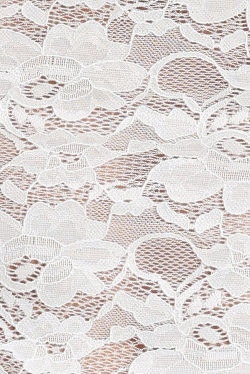 Short lace shirt with long sleeves - White