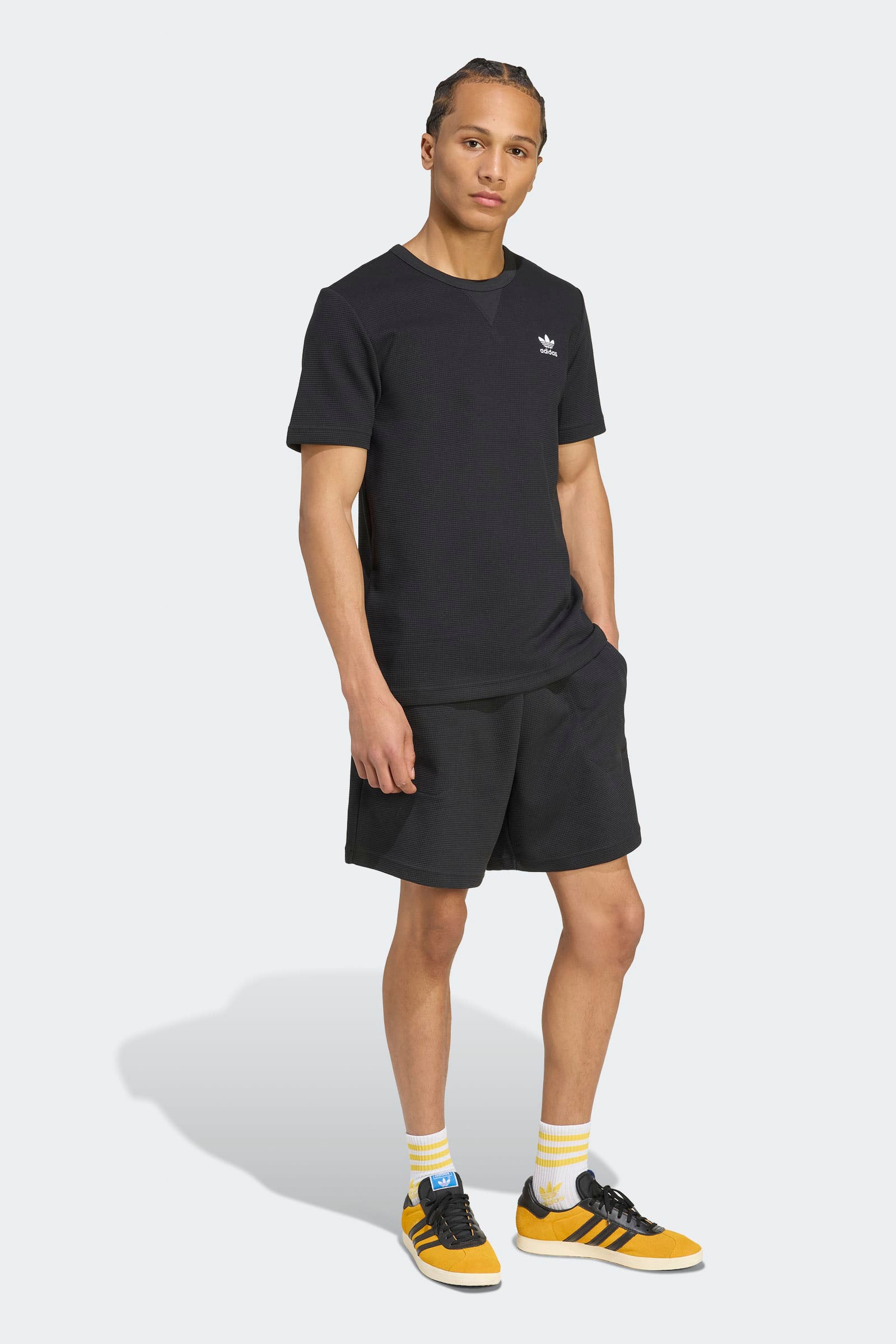T-Shirt aus Waffelstoff - Black