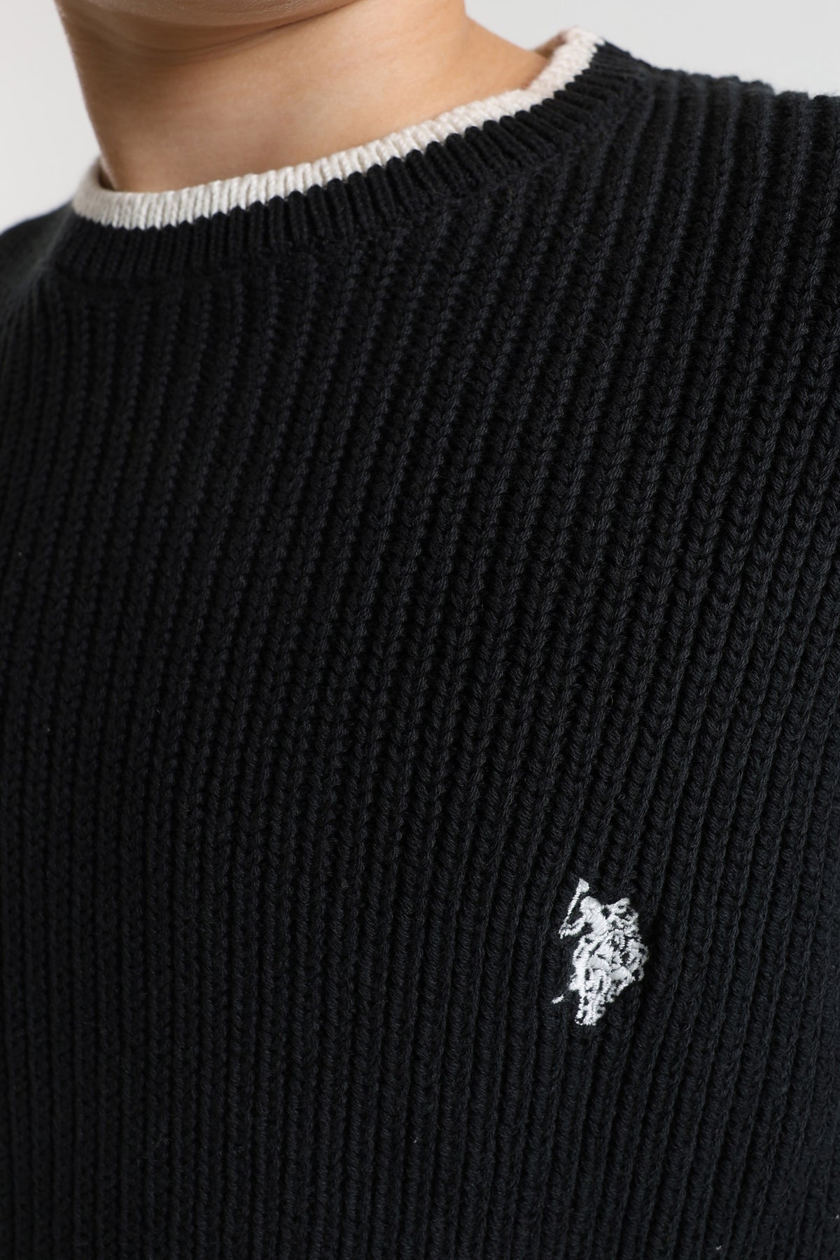 Dray knitted sweater - Black + Offwhite